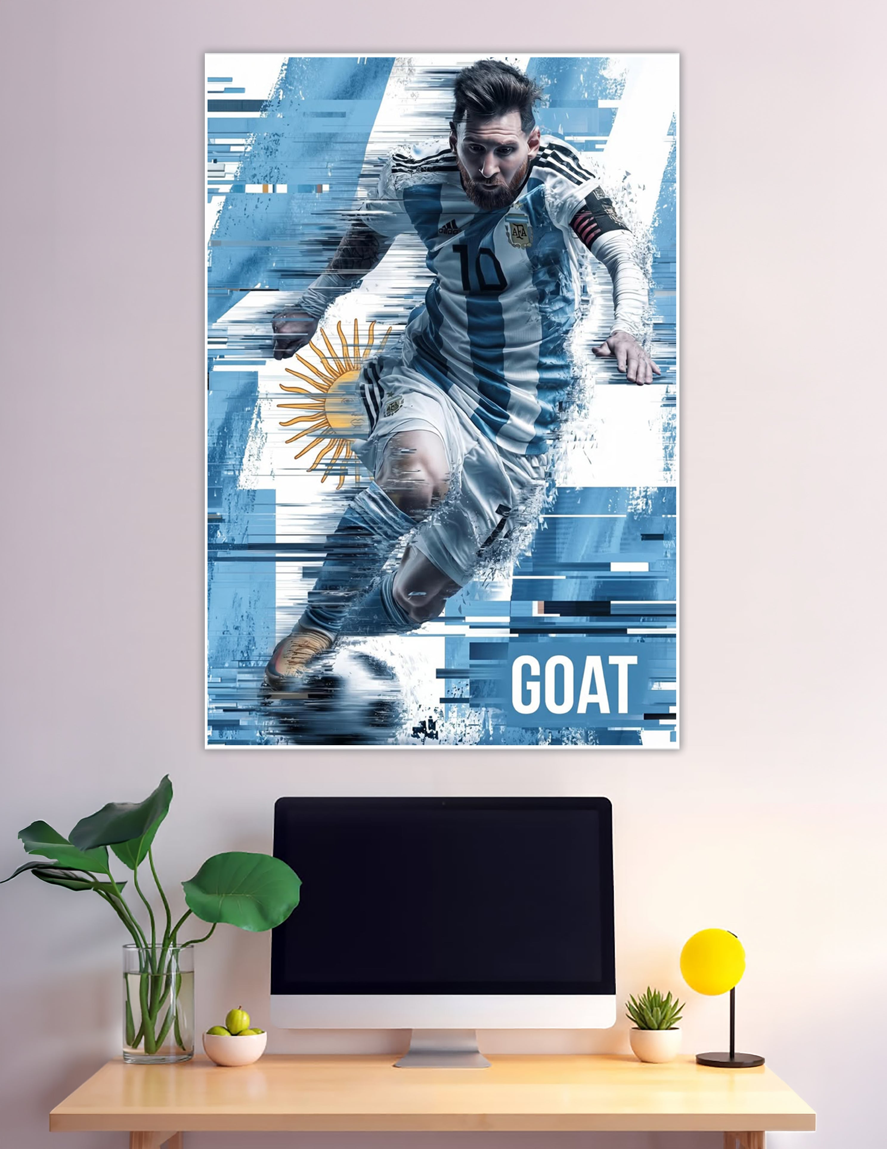 GOAT Argentina number 10 football player glitch art poster