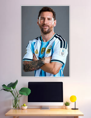 Argentina football star portrait poster in national jersey