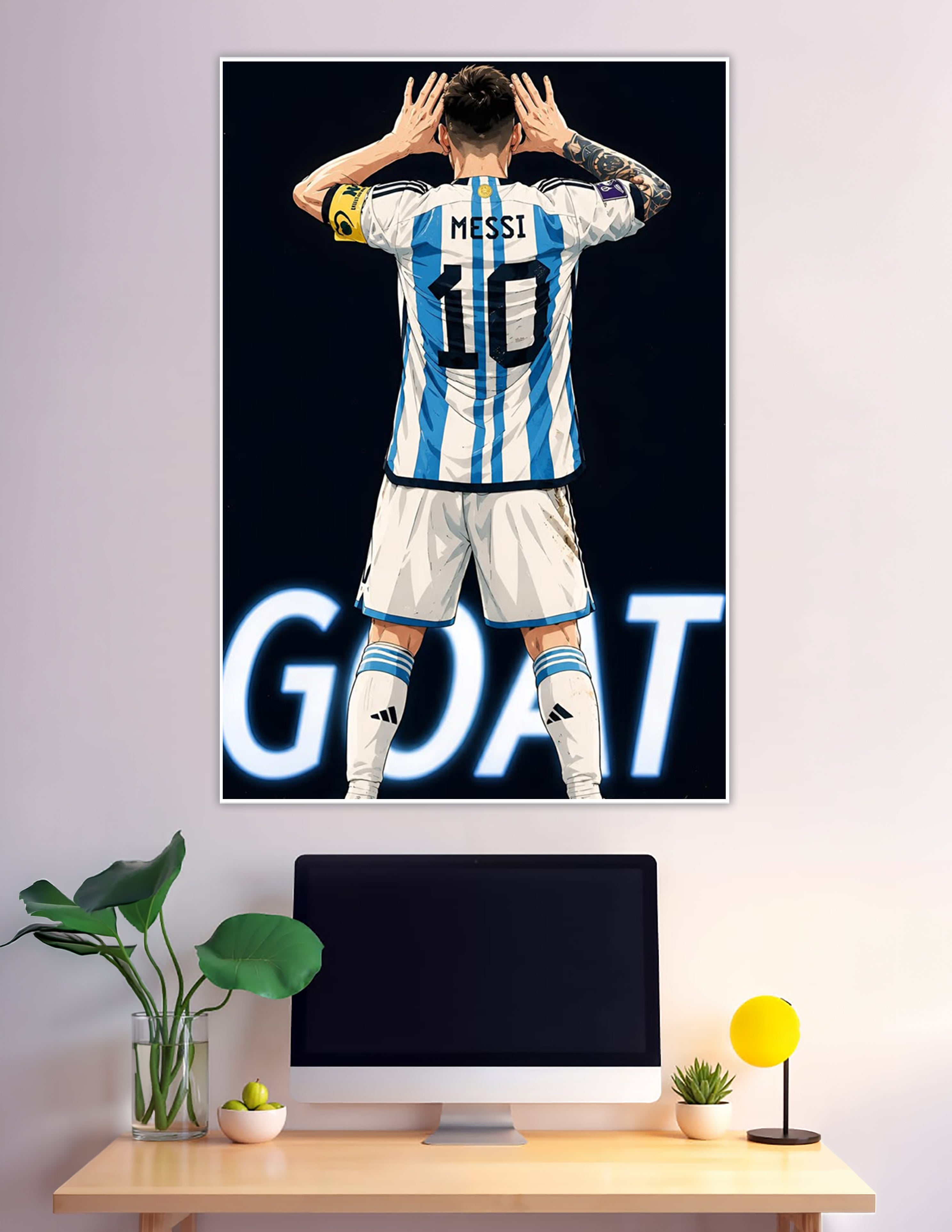 Anime style Messi Argentina number 10 GOAT poster