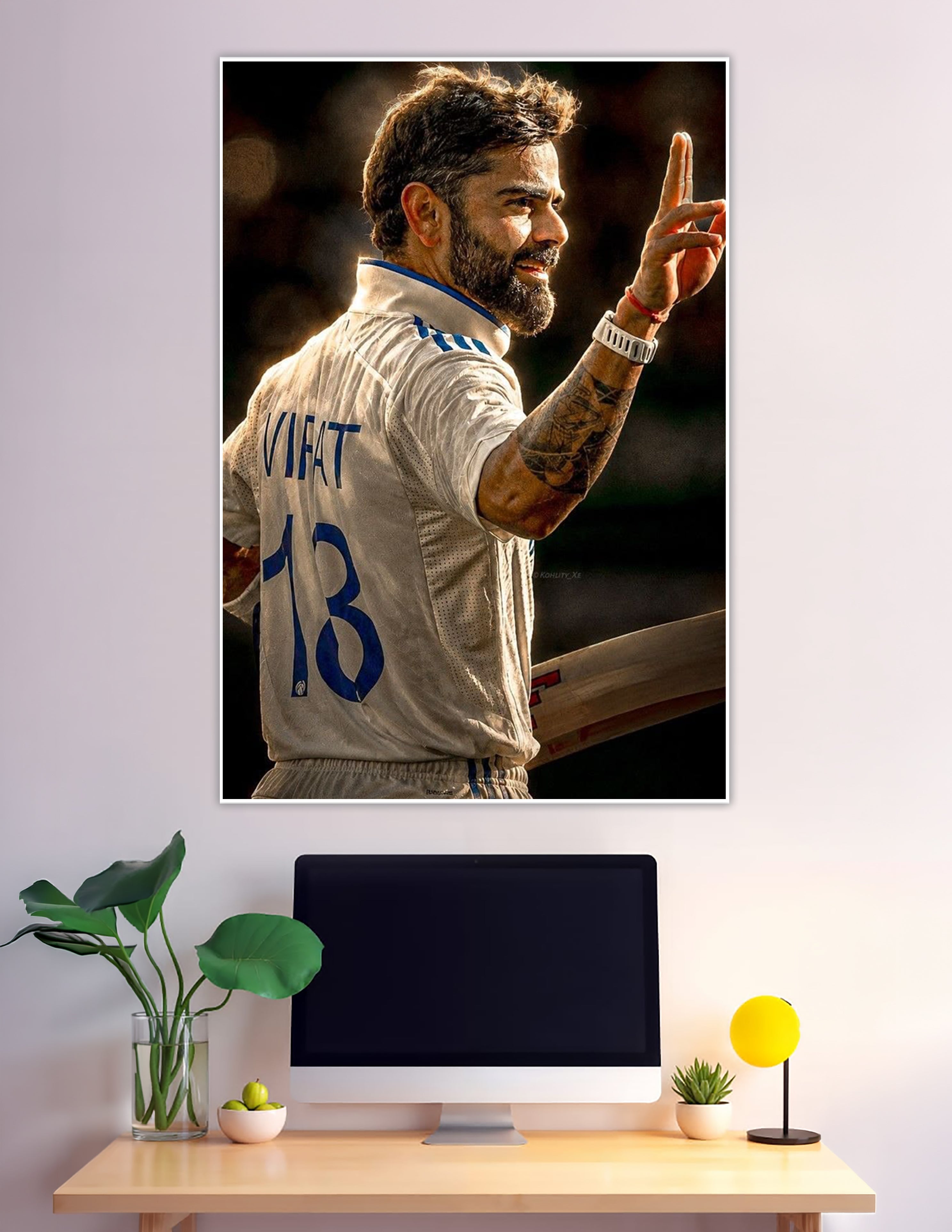 Virat Kohli number 18 jersey celebrating on cricket field