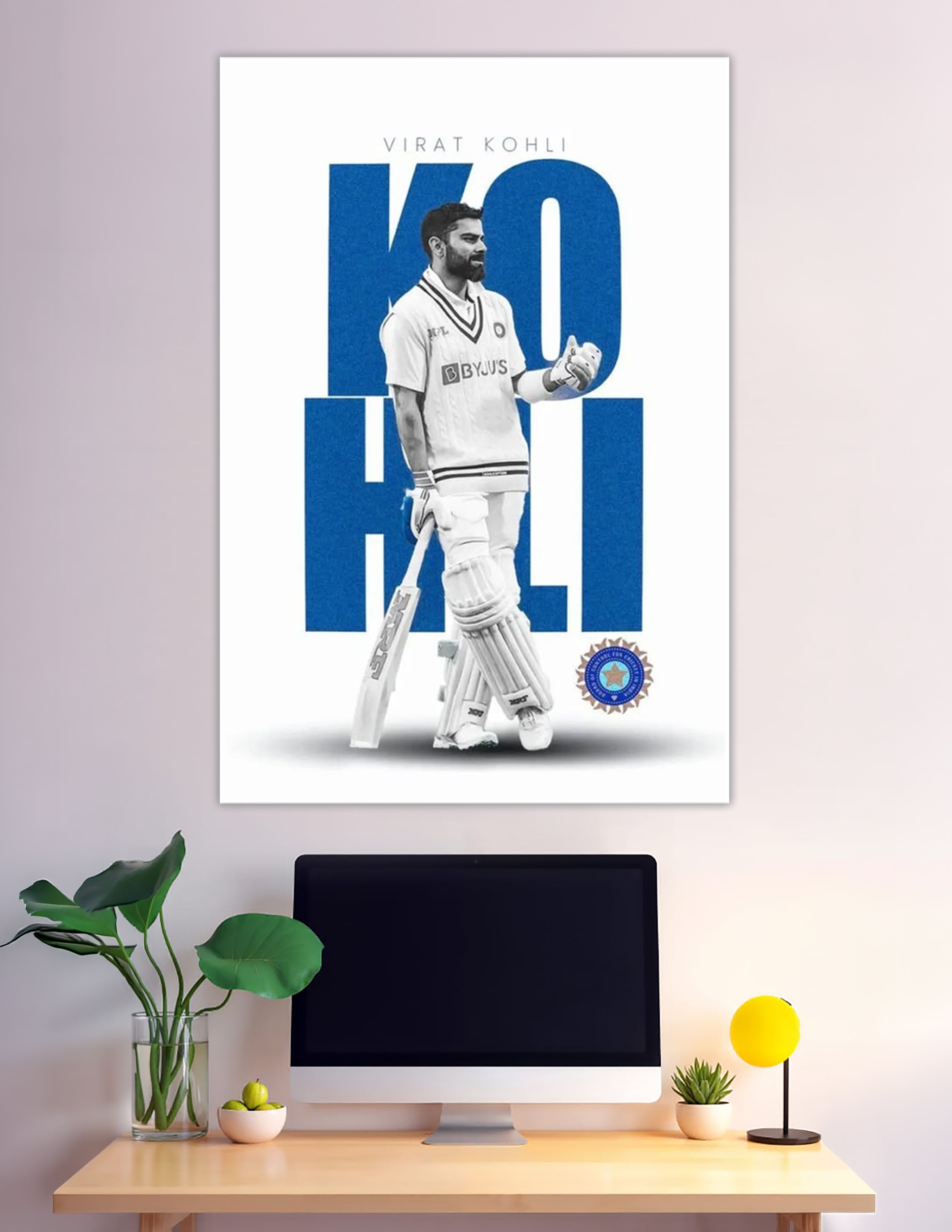 Virat Kohli India Test cricket bold typography poster