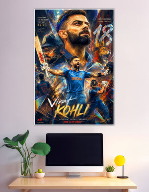 Virat Kohli India cricket legend motivational fan art poster