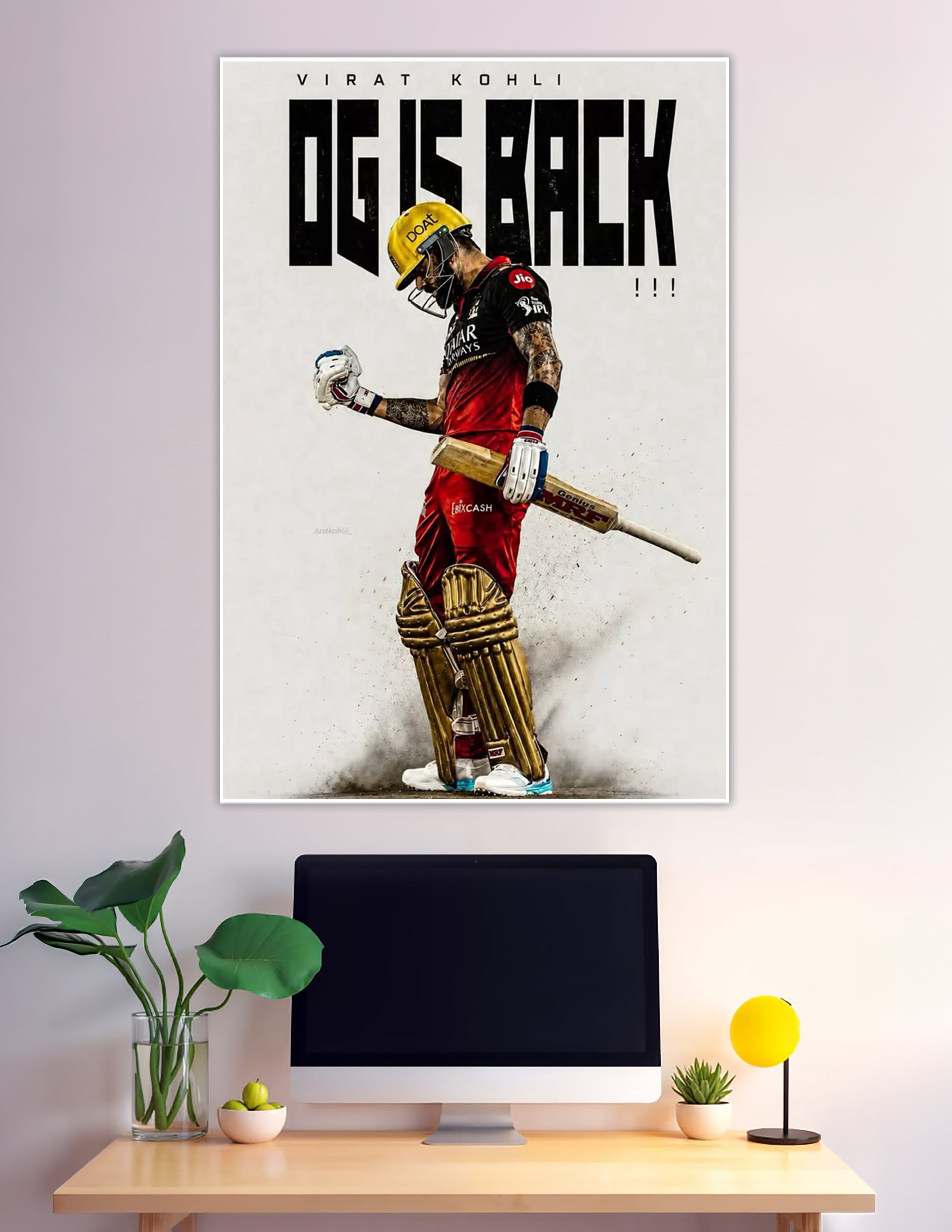 Virat Kohli RCB OG Is Back cricket action poster