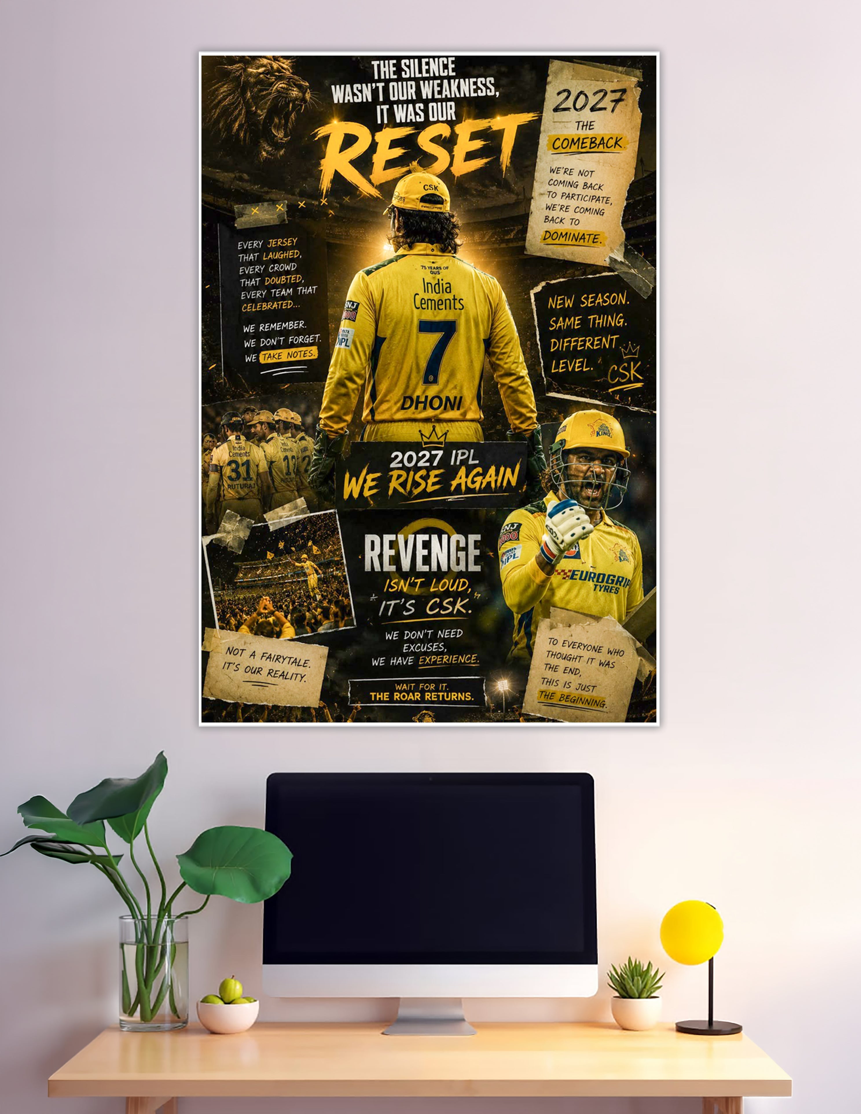 CSK Dhoni jersey number 7 IPL 2027 comeback poster