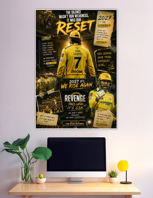 CSK Dhoni jersey number 7 IPL 2027 comeback poster