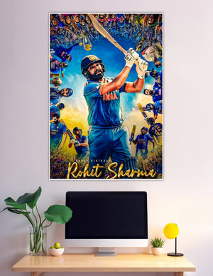 Rohit Sharma India cricket birthday tribute fan art poster