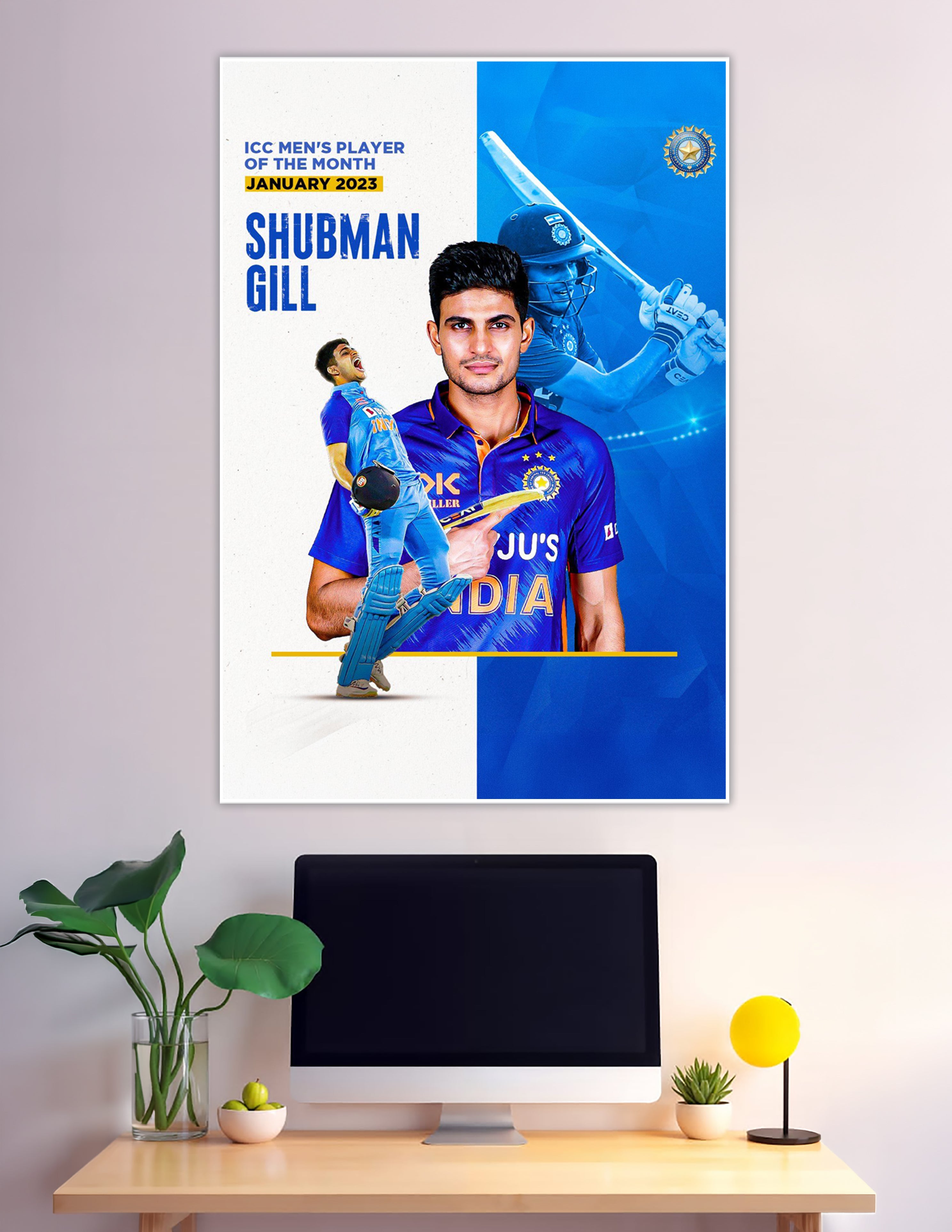 Shubman Gill ICC Men's Player of the Month January 2023 poster