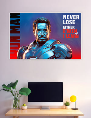 Iron Man Tony Stark motivational quote poster red blue