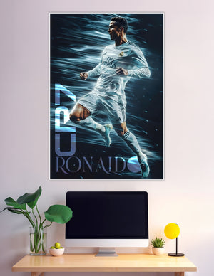 Cristiano Ronaldo CR7 Real Madrid electric blue poster