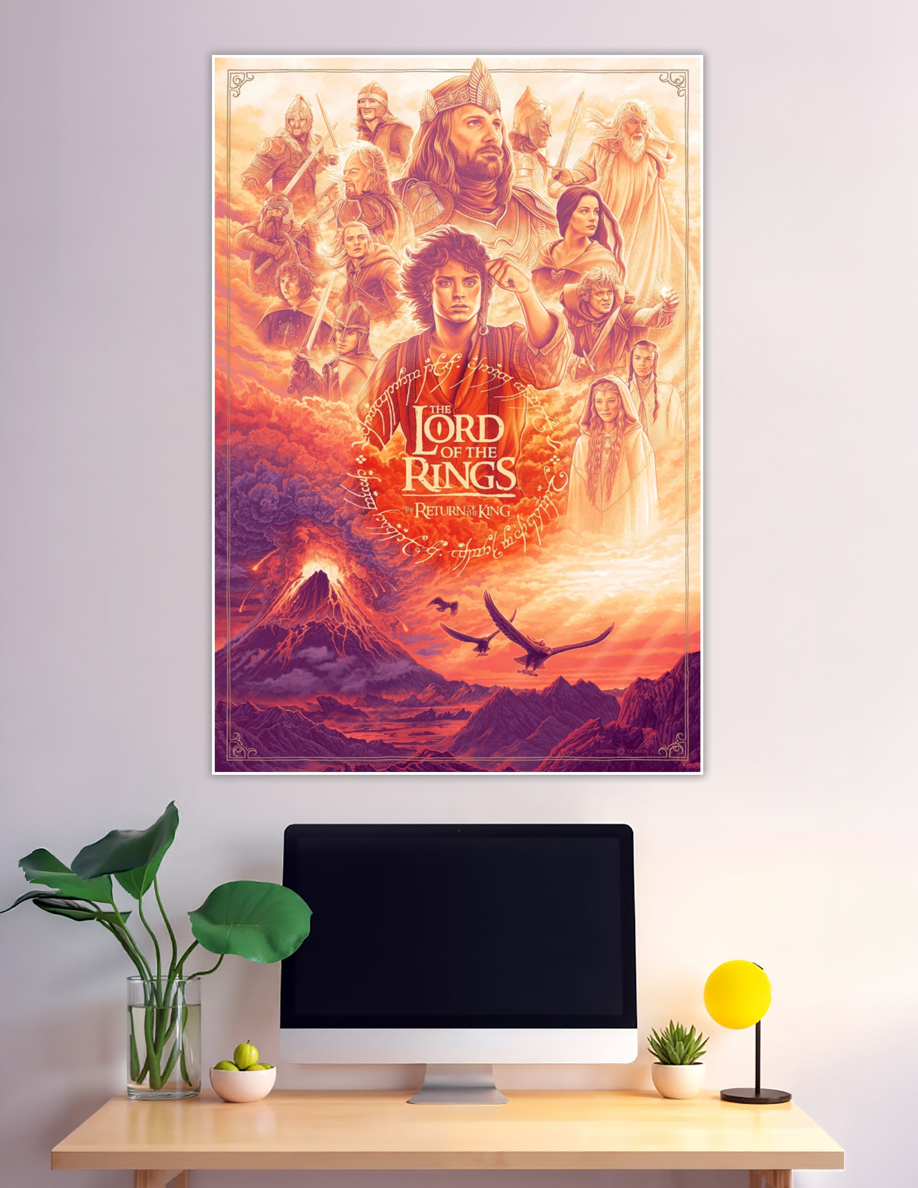 Lord of the Rings Return of the King illustrated fantasy movie poster