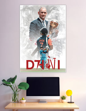 MS Dhoni number 7 India cricket legend tribute poster