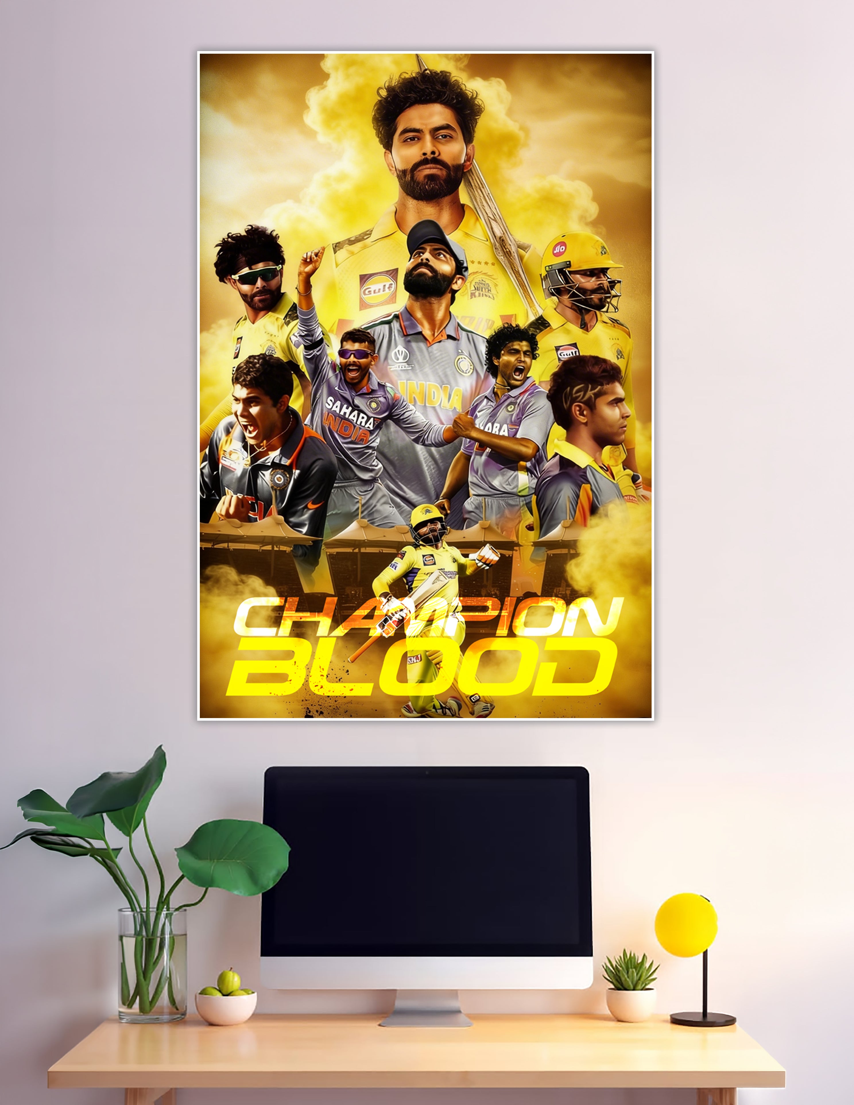 Champion Blood CSK India cricket legend tribute poster
