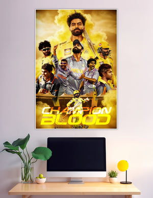 Champion Blood CSK India cricket legend tribute poster