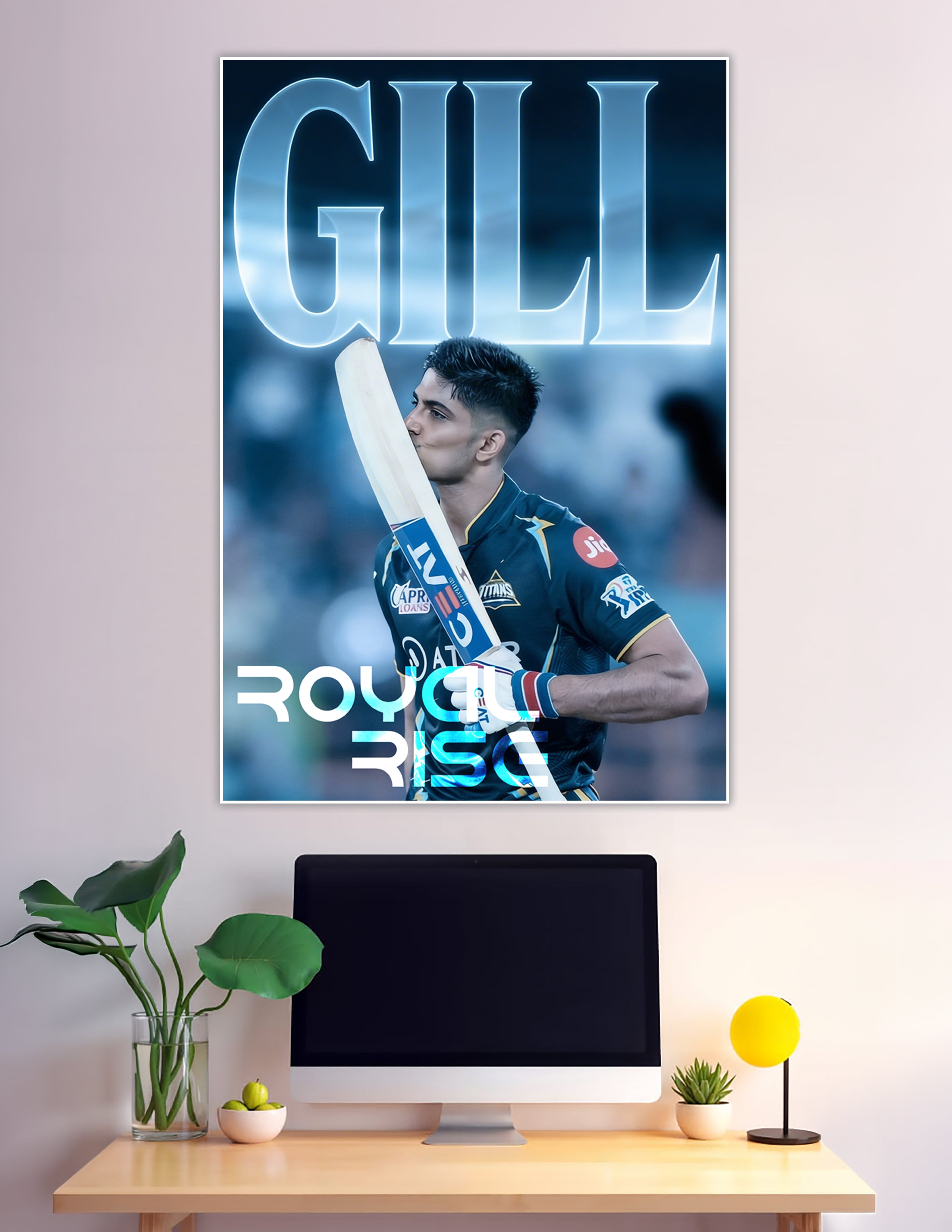 Shubman Gill Gujarat Titans IPL Royal Rise cricket poster