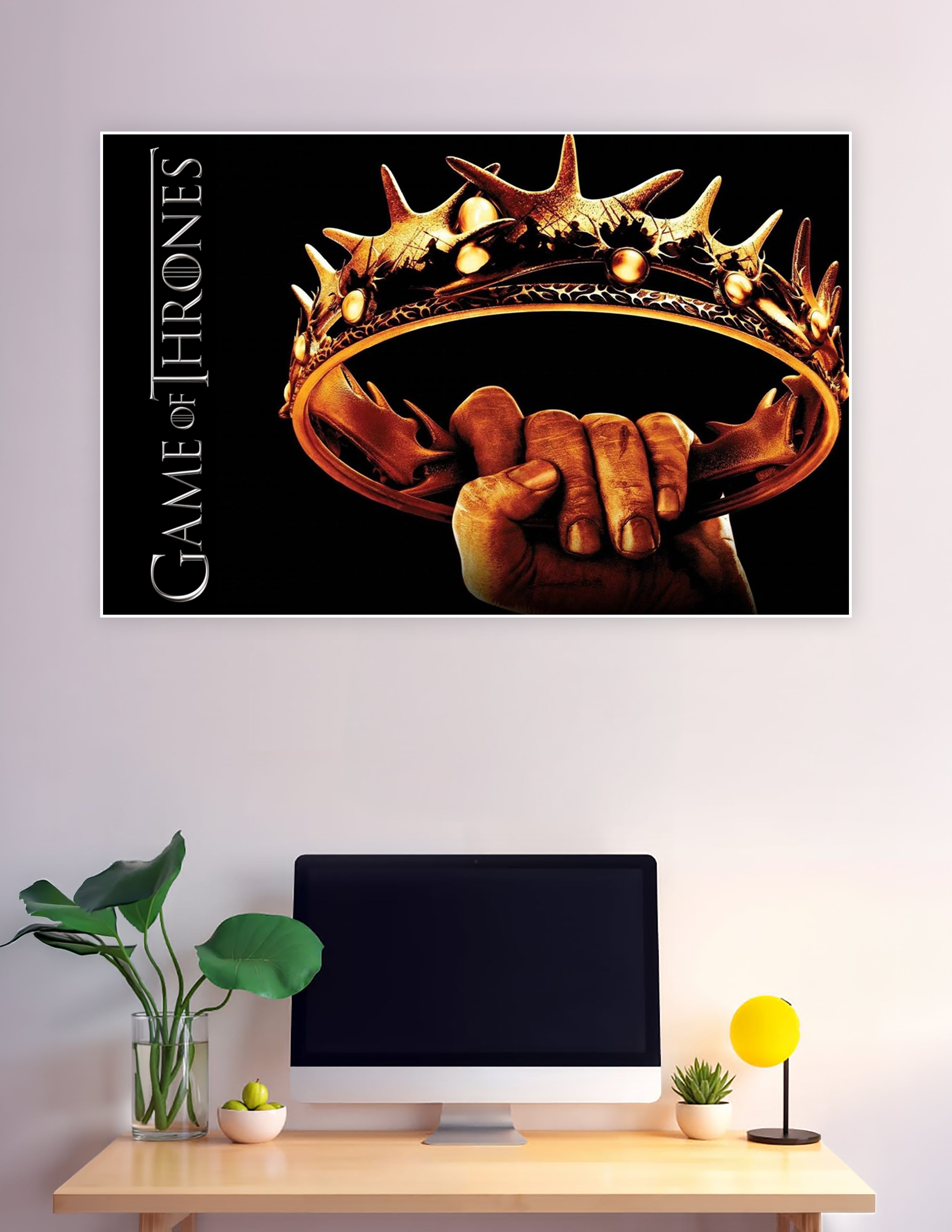 Game of Thrones fist gripping golden spiked crown poster