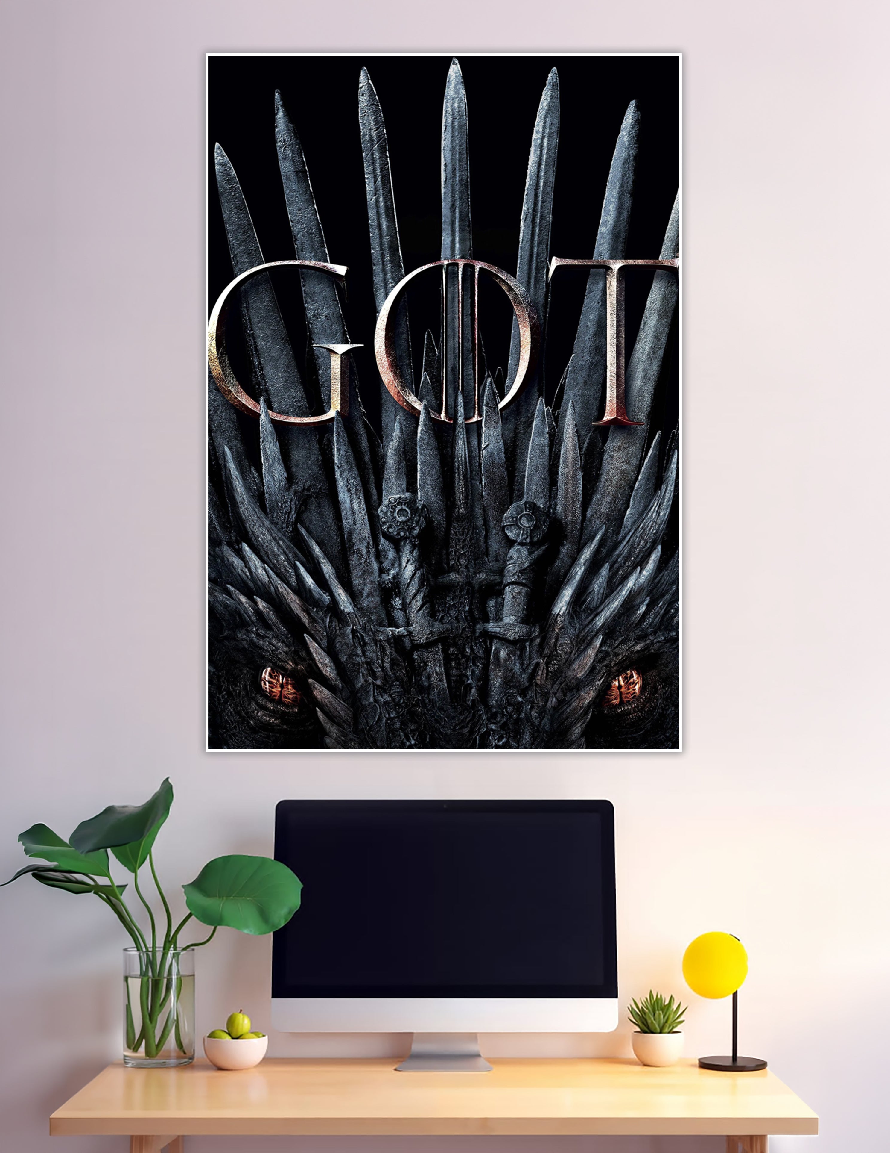 Game of Thrones Season 8 Iron Throne dragon eyes poster