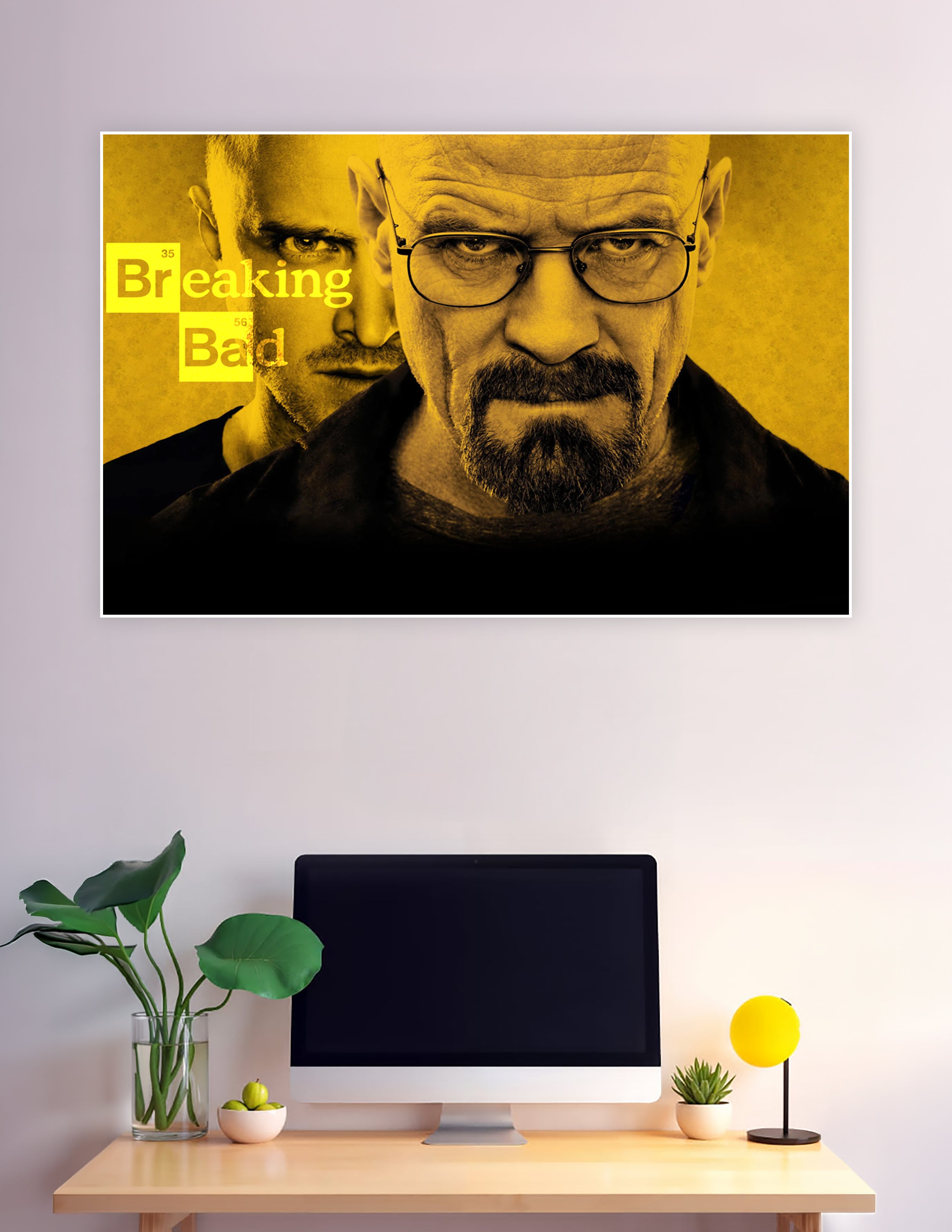 Breaking Bad poster with Walter White and Jesse Pinkman yellow