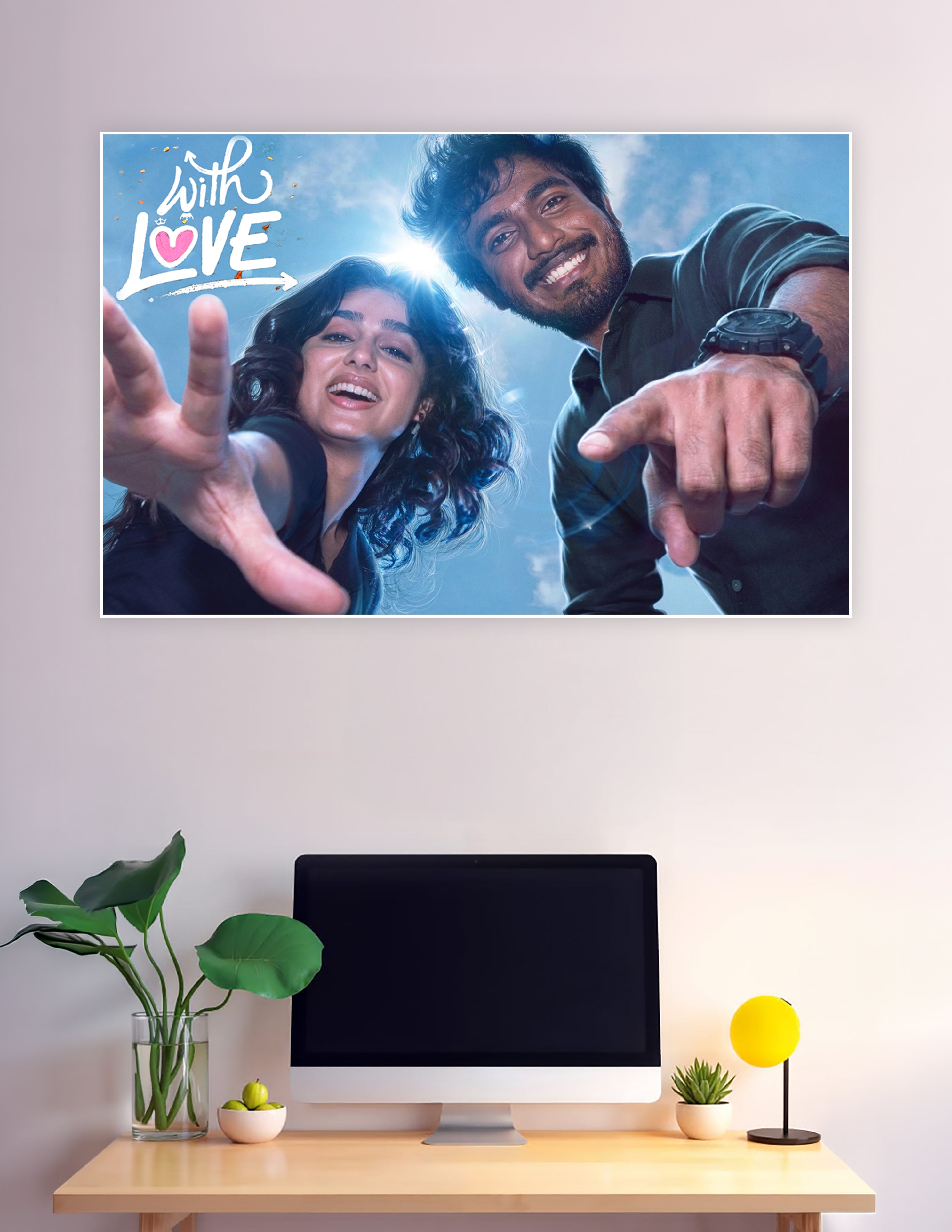 Smiling couple reaching out With Love movie poster