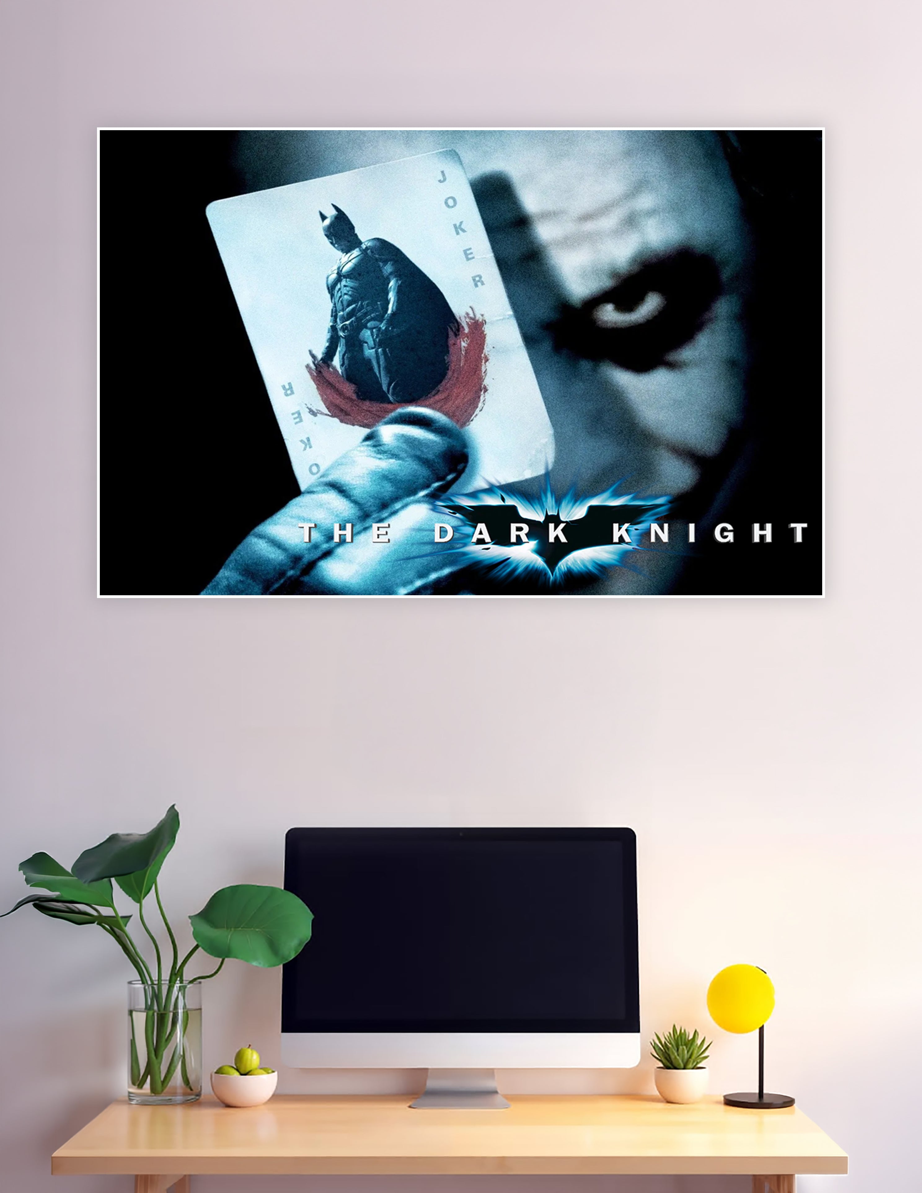 The Dark Knight Joker holding Batman joker playing card poster
