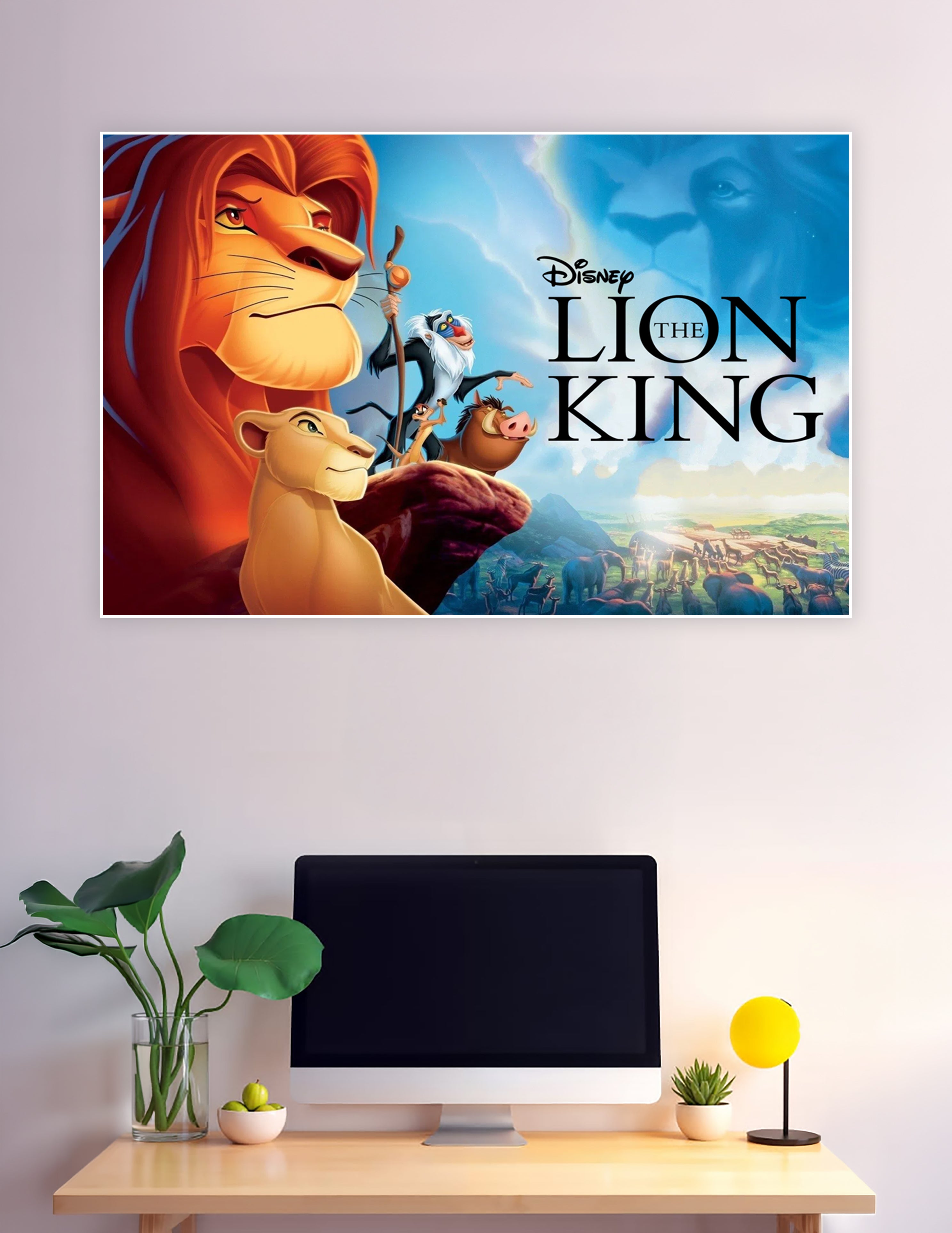 Disney Lion King poster with Simba Nala Rafiki Timon Pumbaa