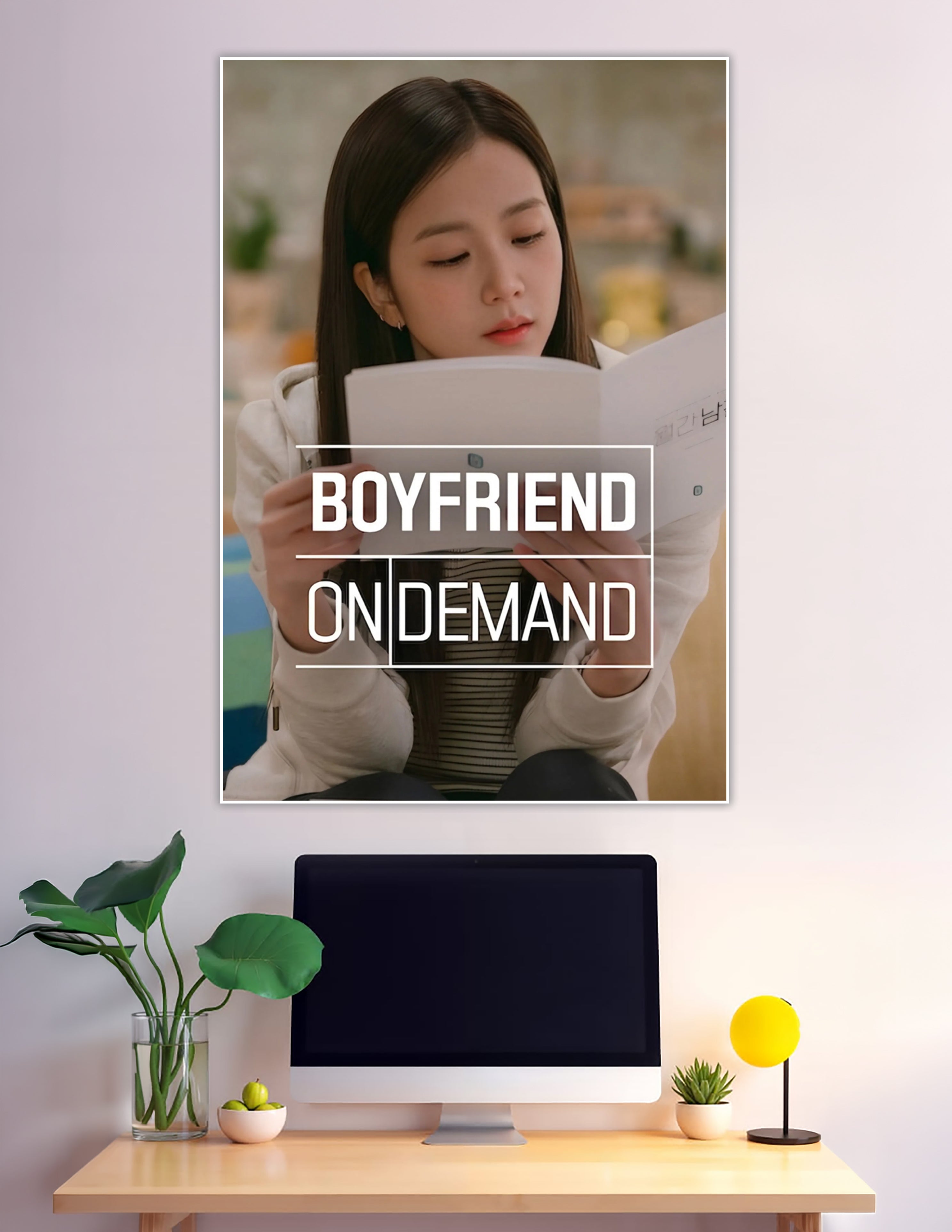 Boyfriend On Demand Korean drama poster with female lead reading
