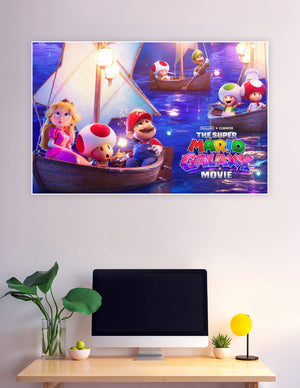 Super Mario Galaxy Movie poster with Mario Princess Peach Toad Luigi