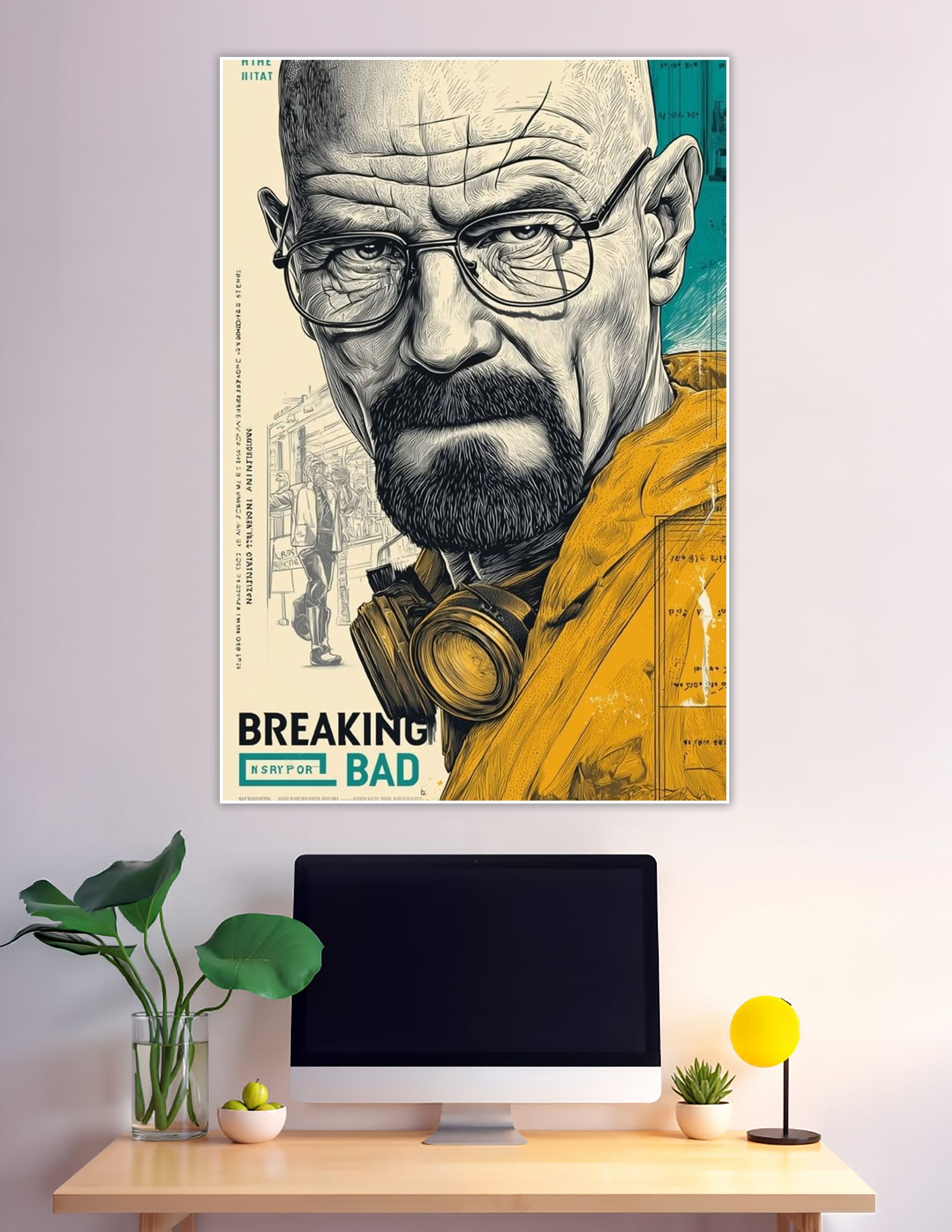 Breaking Bad Walter White Heisenberg illustrated art poster