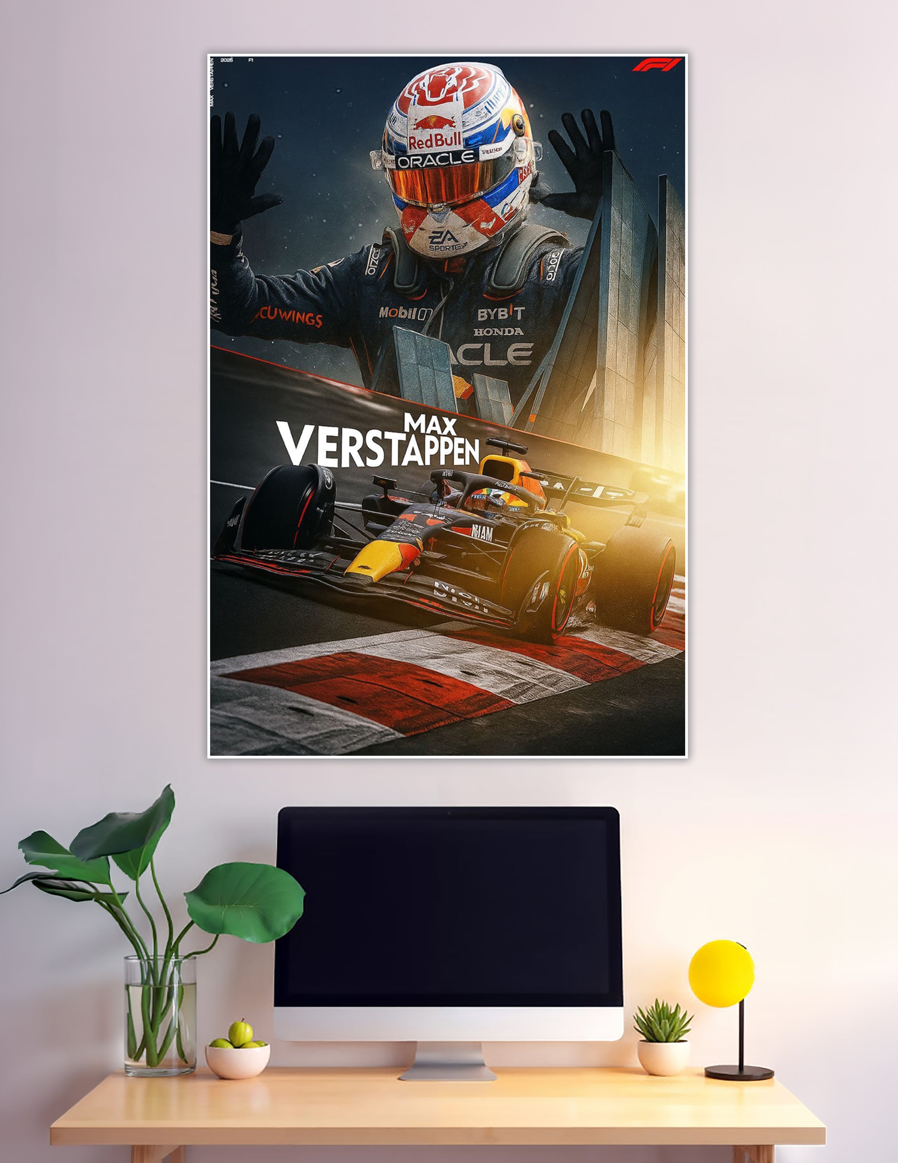 Max Verstappen Red Bull Oracle F1 champion racing poster