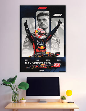 Max Verstappen F1 four-time world champion Red Bull poster