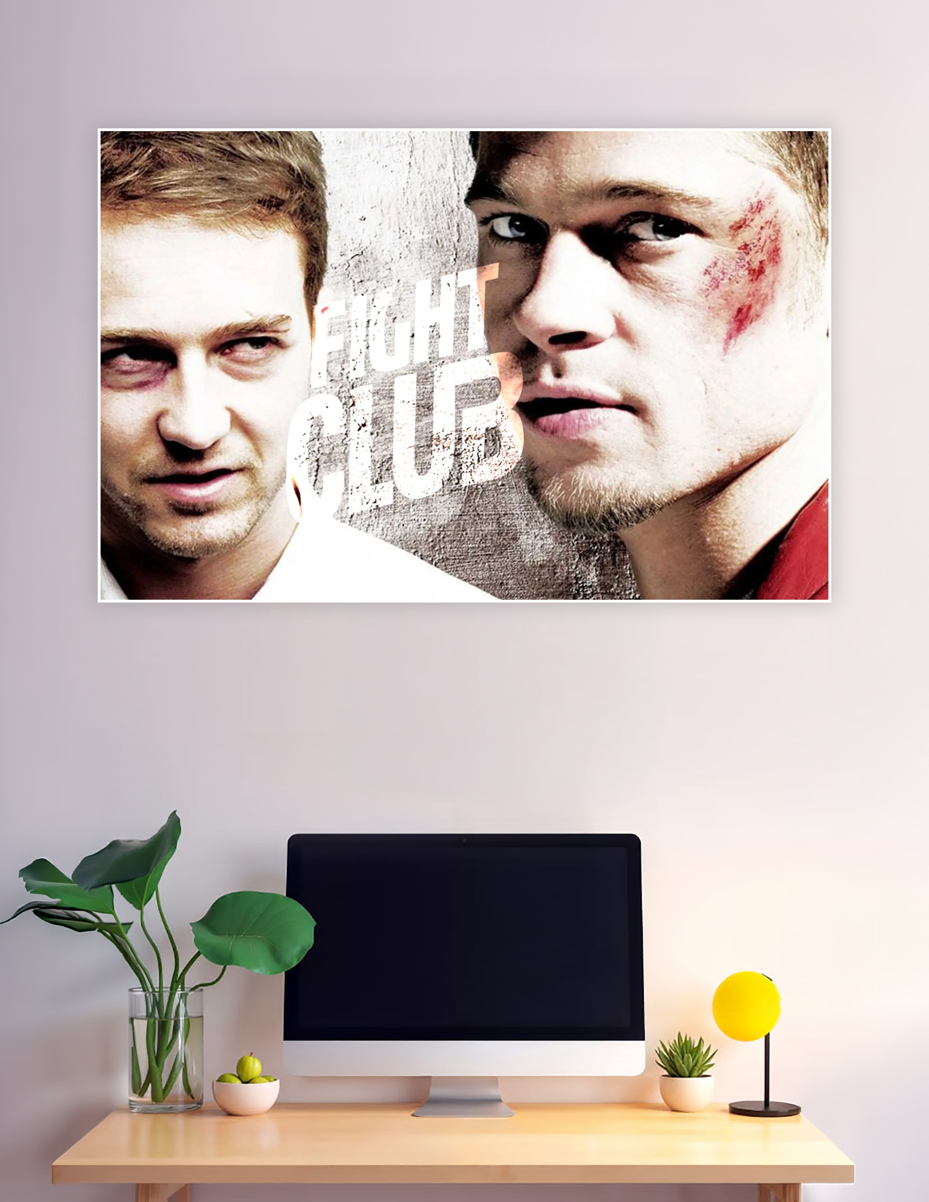 Fight Club movie poster with two bruised male faces