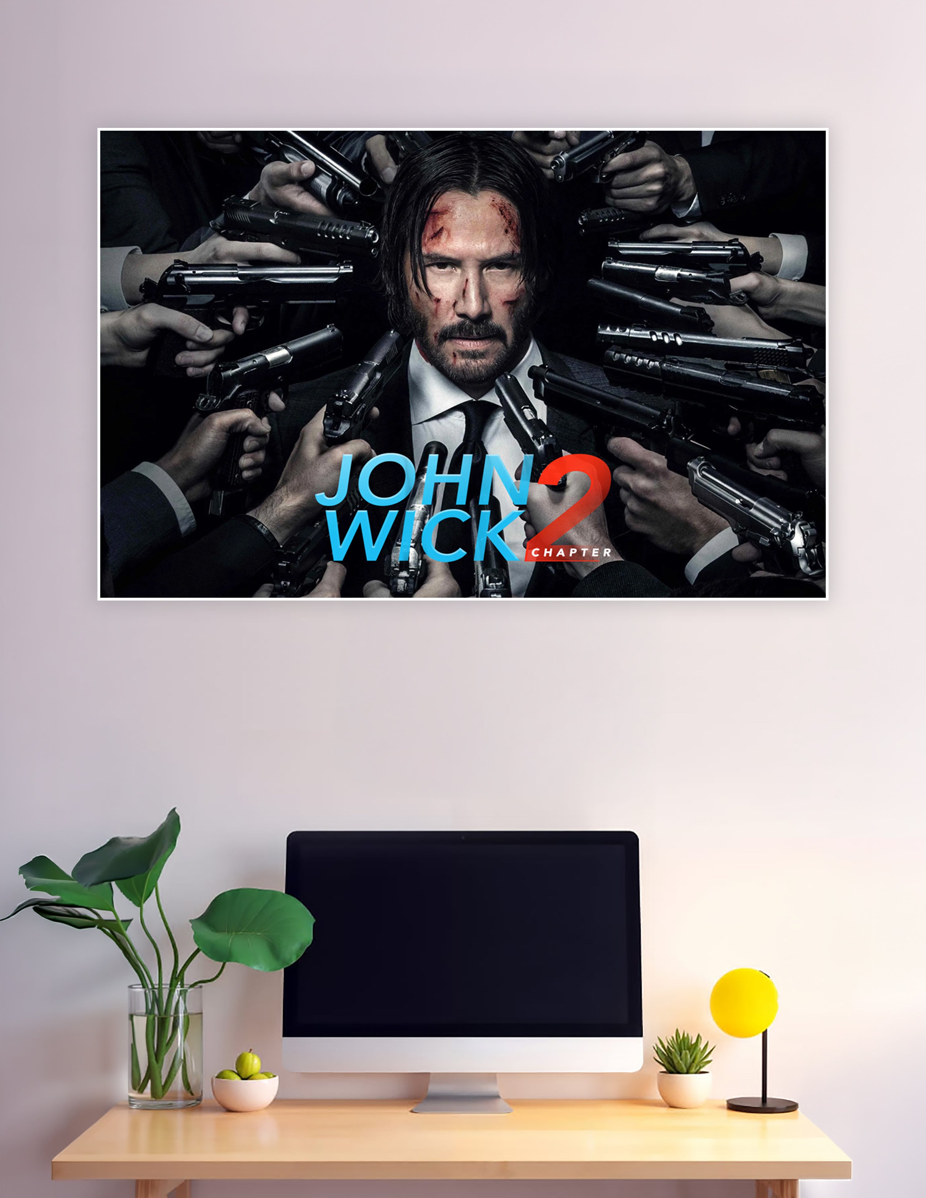 John Wick Chapter 2 poster Keanu Reeves surrounded by guns