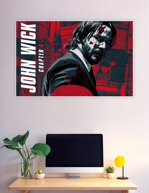 John Wick Chapter 2 illustrated red action movie poster