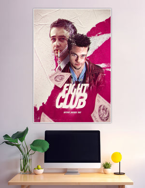 Fight Club cult classic movie poster pink splatter design
