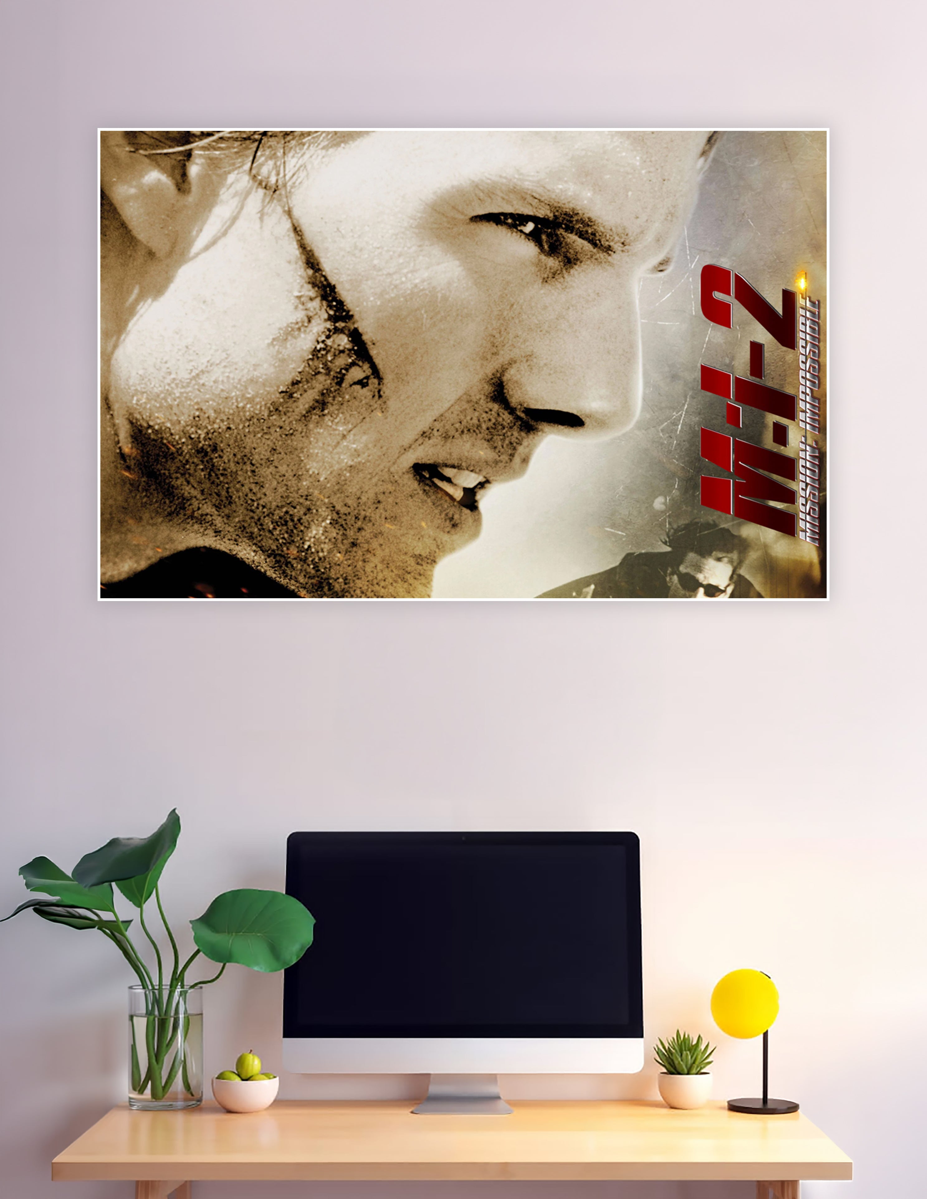 Mission Impossible 2 sepia dramatic close-up movie poster