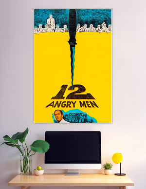 12 Angry Men 1957 vintage movie poster yellow knife jury