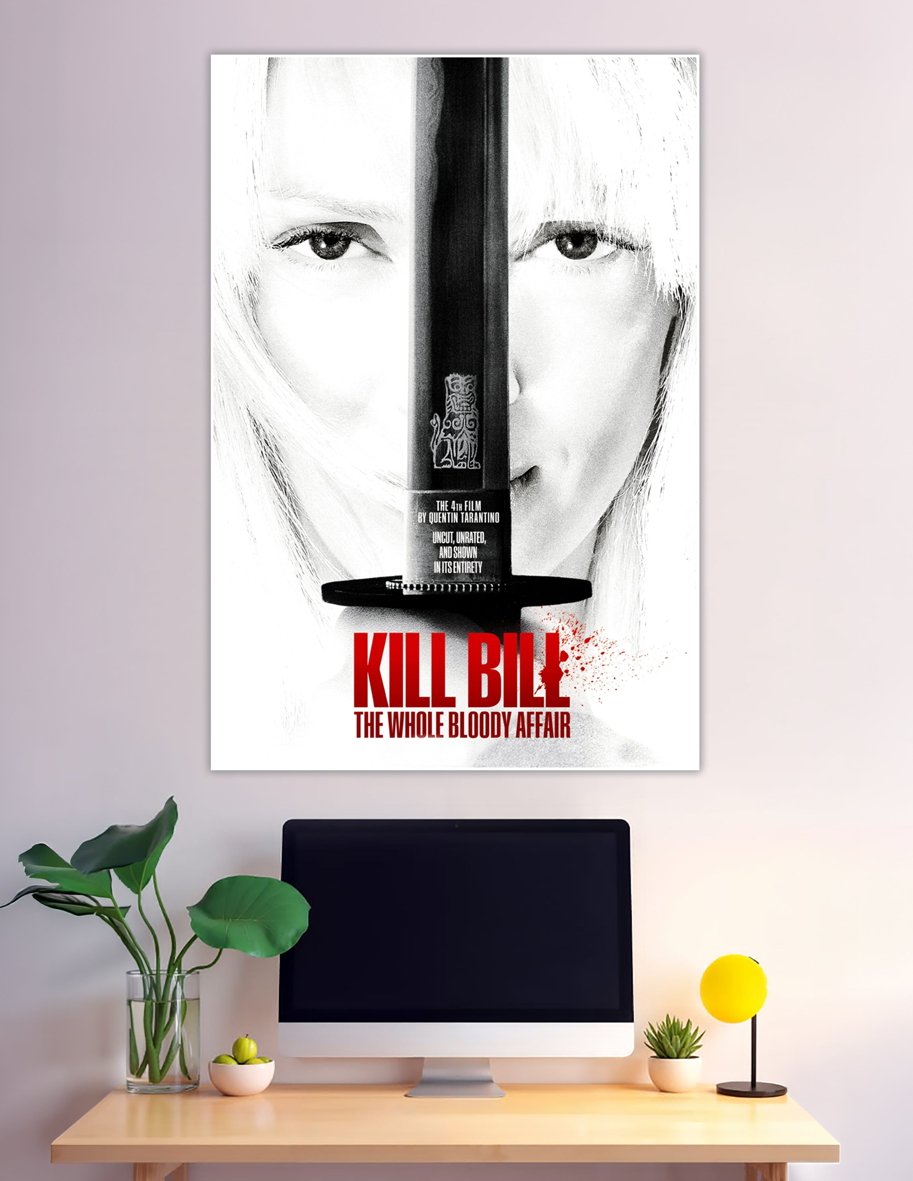 Kill Bill Whole Bloody Affair black and white katana poster