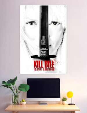 Kill Bill Whole Bloody Affair black and white katana poster