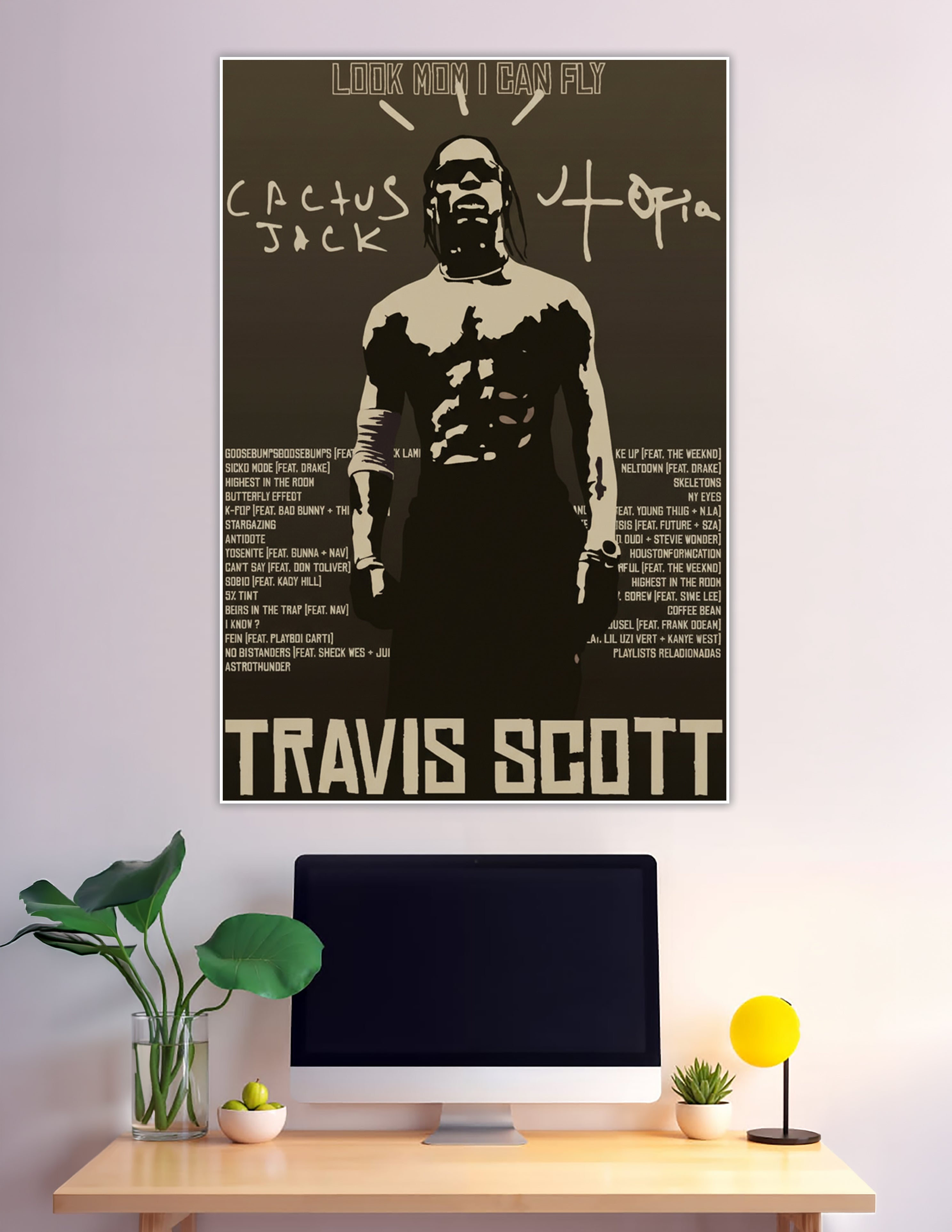 Travis Scott Cactus Jack Utopia two-tone music poster