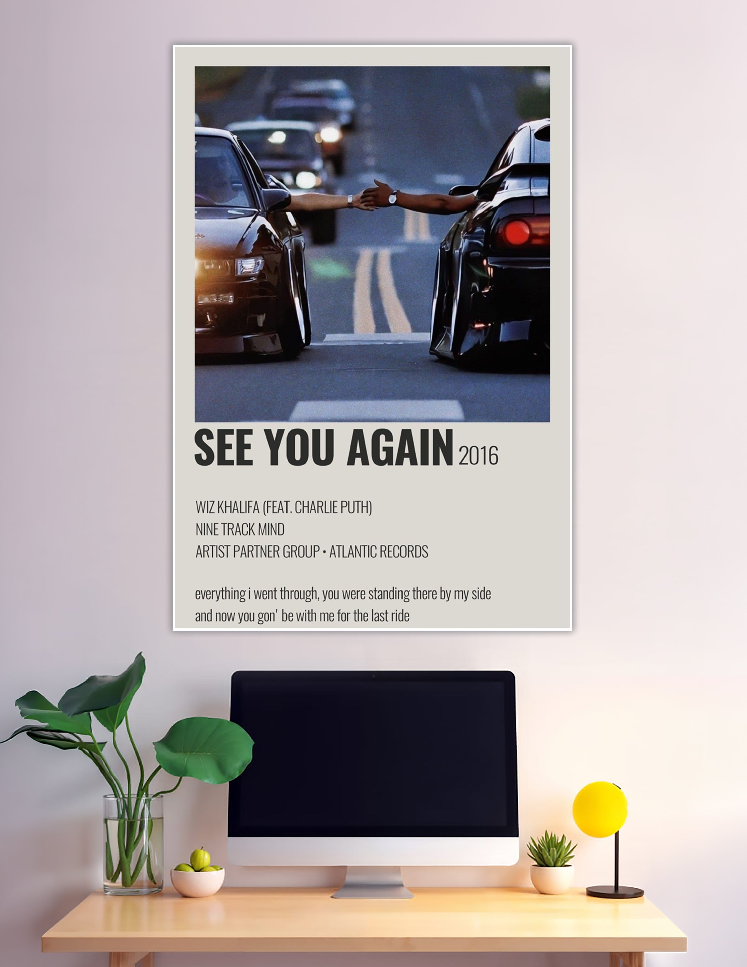 See You Again Wiz Khalifa minimalist music poster 2016