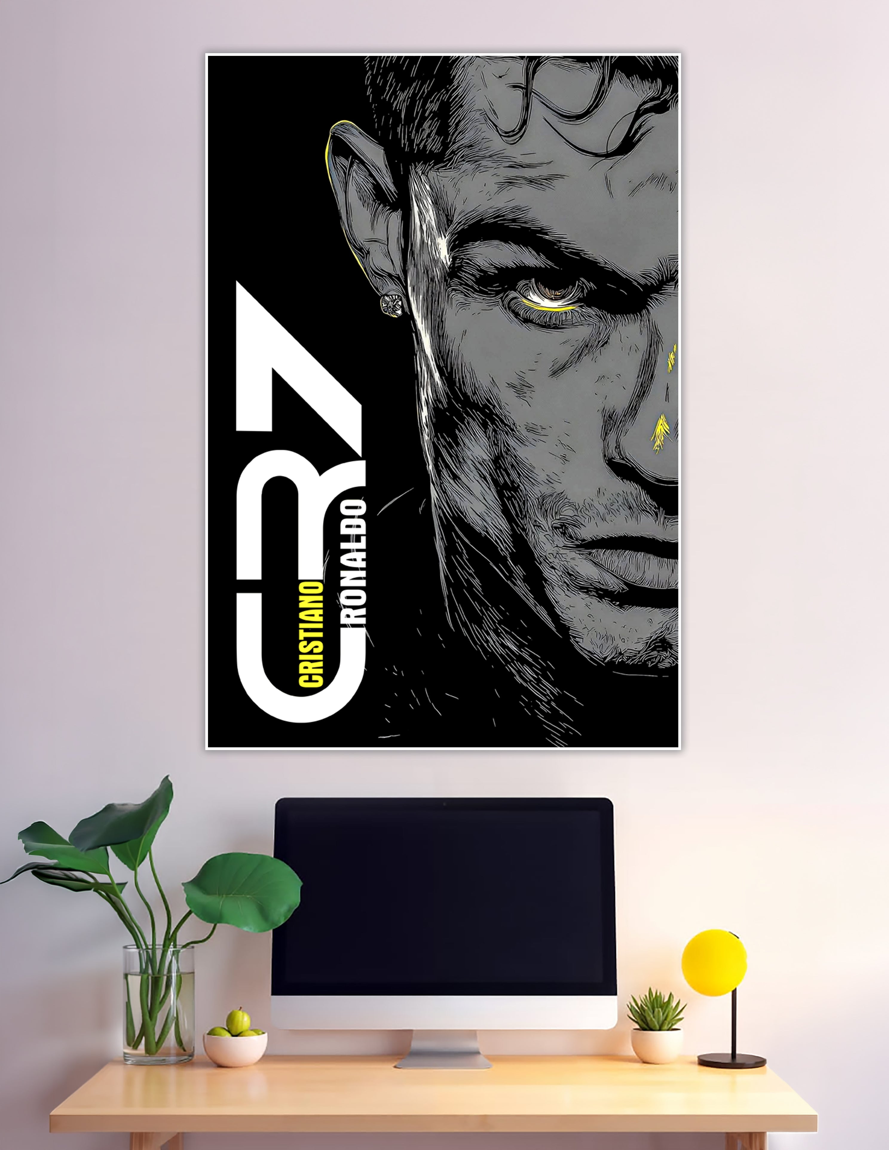 CR7 Cristiano Ronaldo dark comic ink art poster