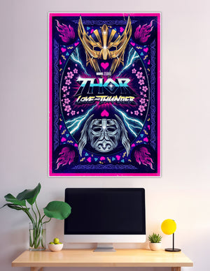 Thor Love and Thunder neon Marvel Studios movie poster