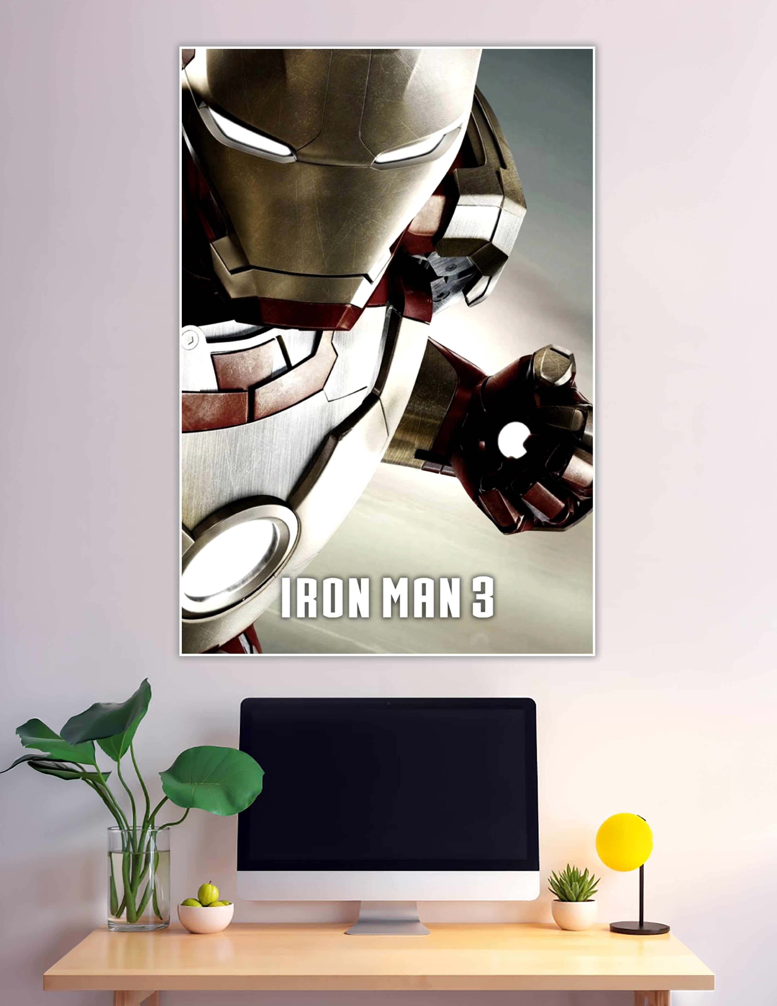 Iron Man 3 Mark XLII armor close-up movie poster