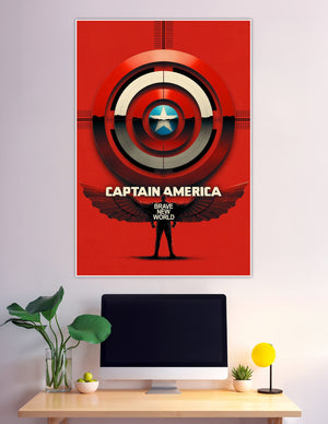 Captain America Brave New World red minimalist movie poster