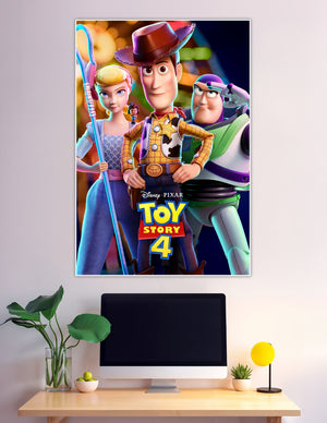Toy Story 4 poster with Woody Buzz and Bo Peep