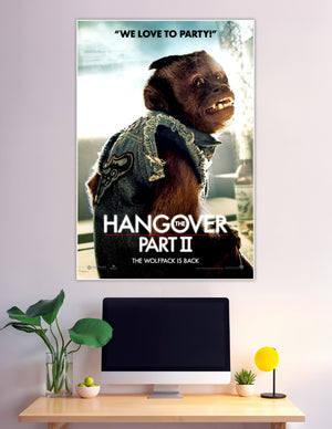 The Hangover Part II poster with monkey in denim jacket