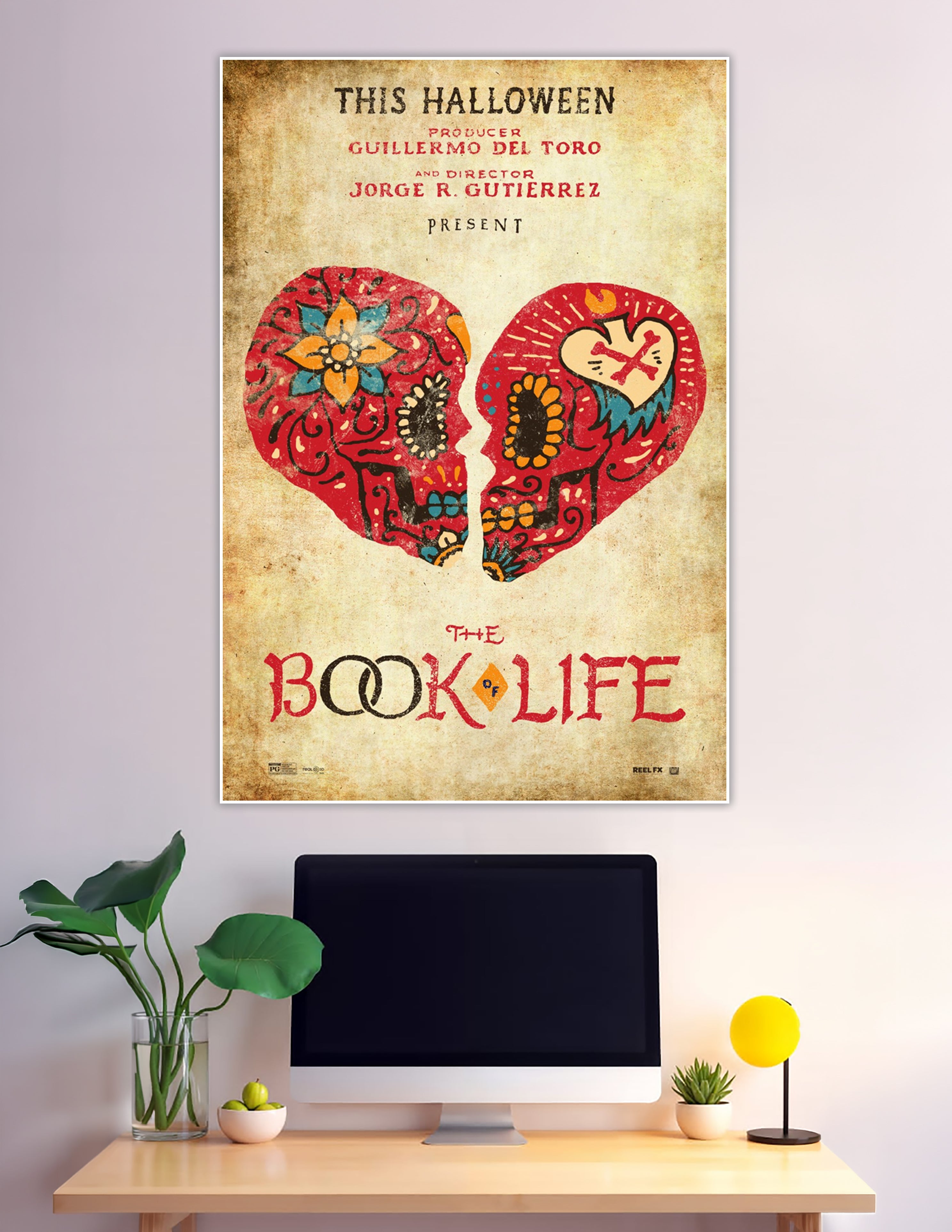 The Book of Life movie poster with ornate sugar skulls