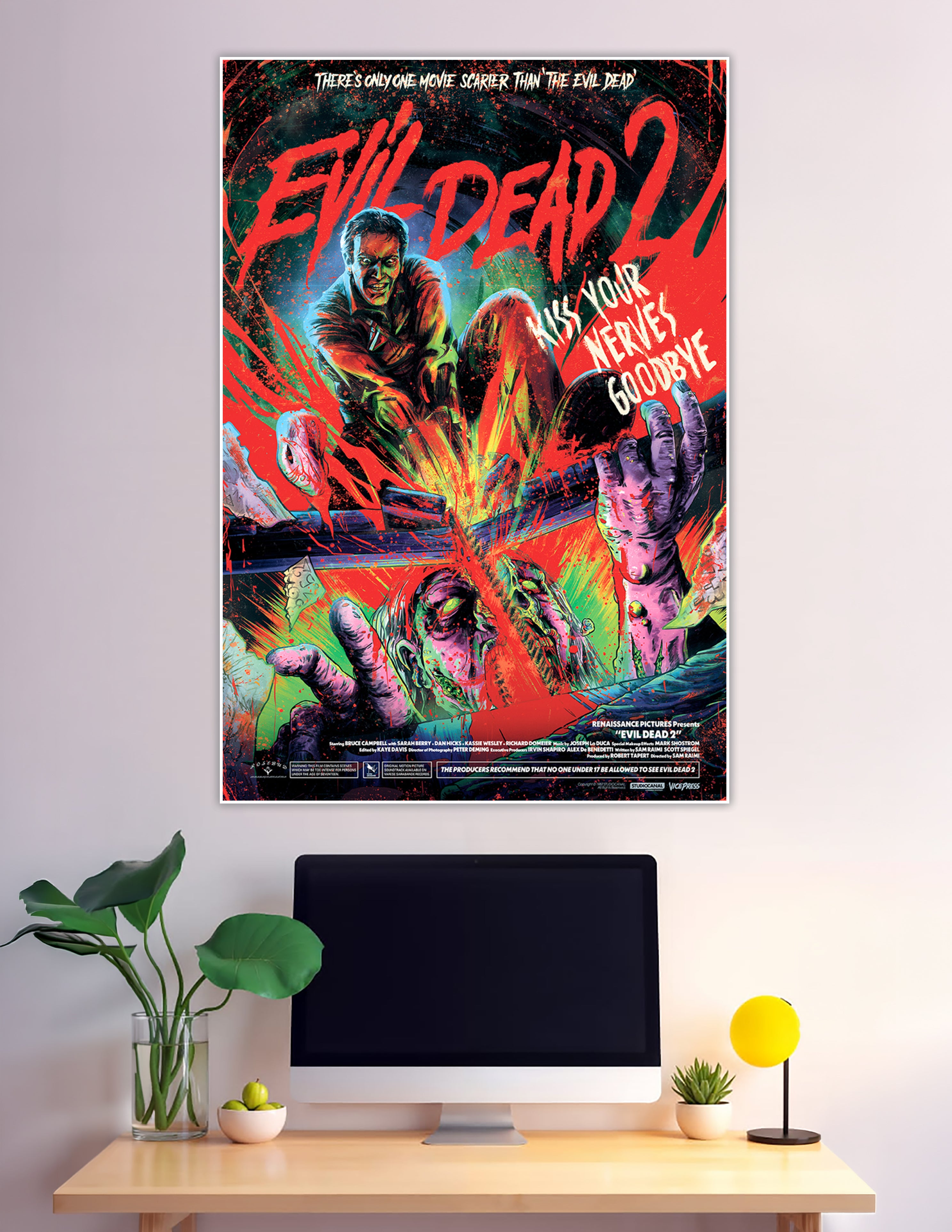 Evil Dead 2 illustrated horror movie poster Vice Press