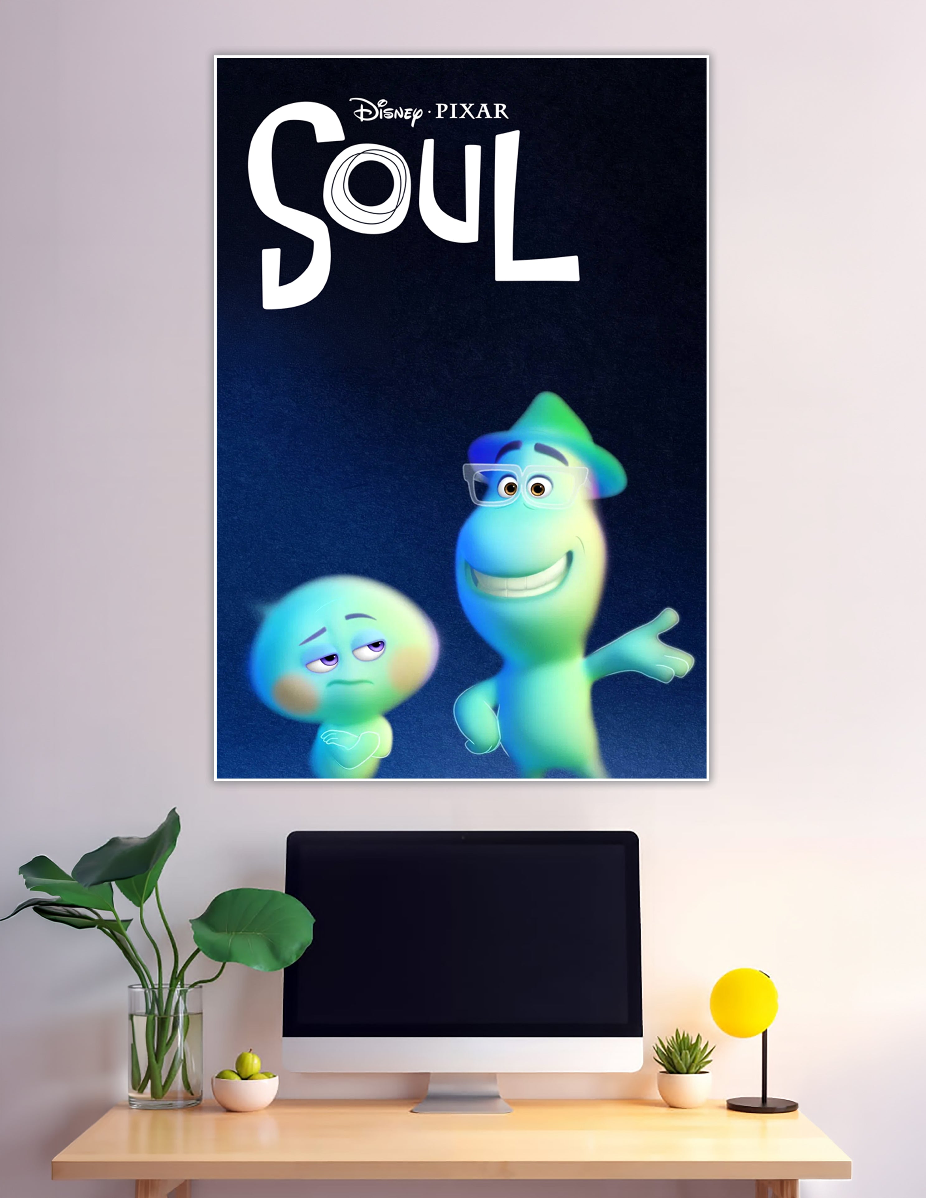 Disney Pixar Soul poster with Joe and 22 soul characters