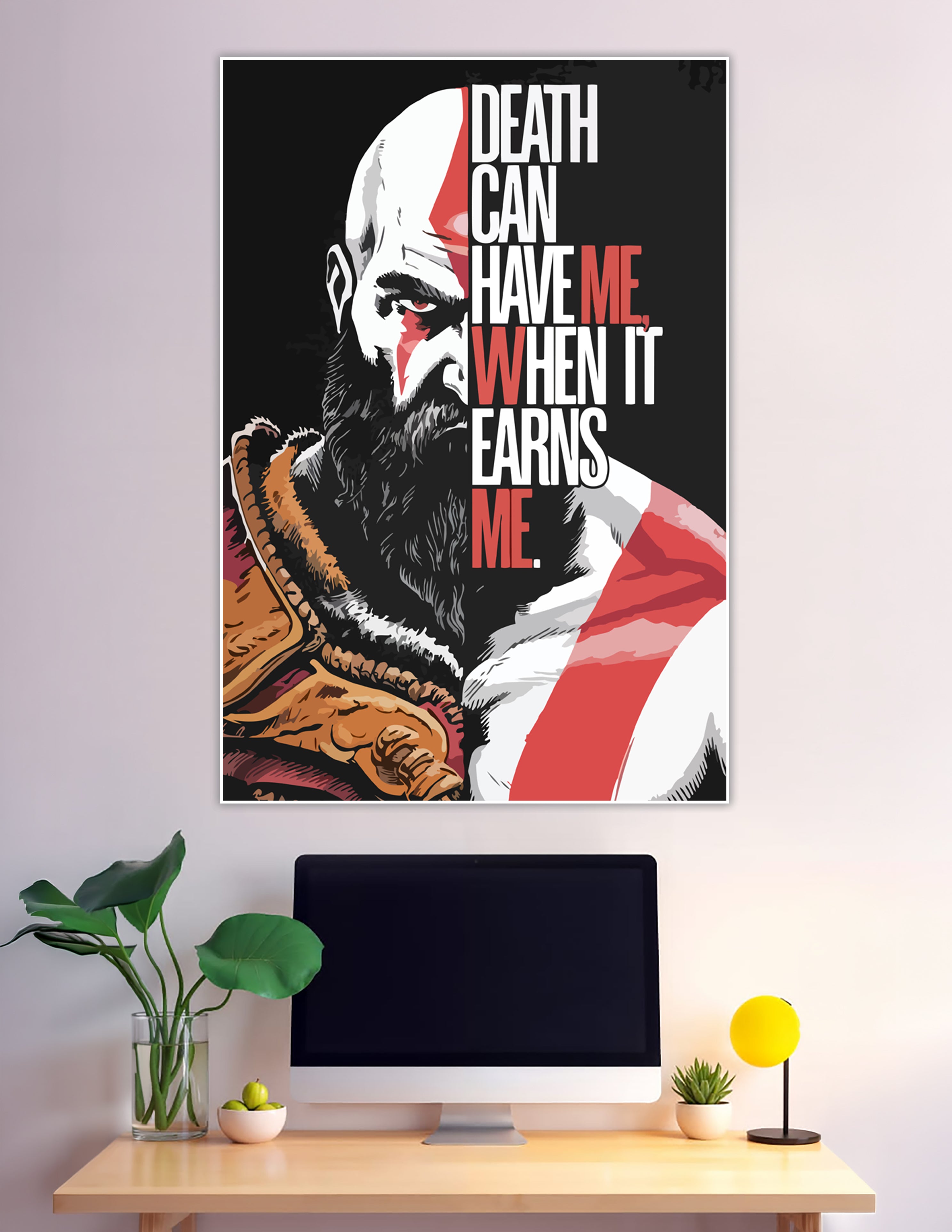 Kratos God of War death quote warrior poster art