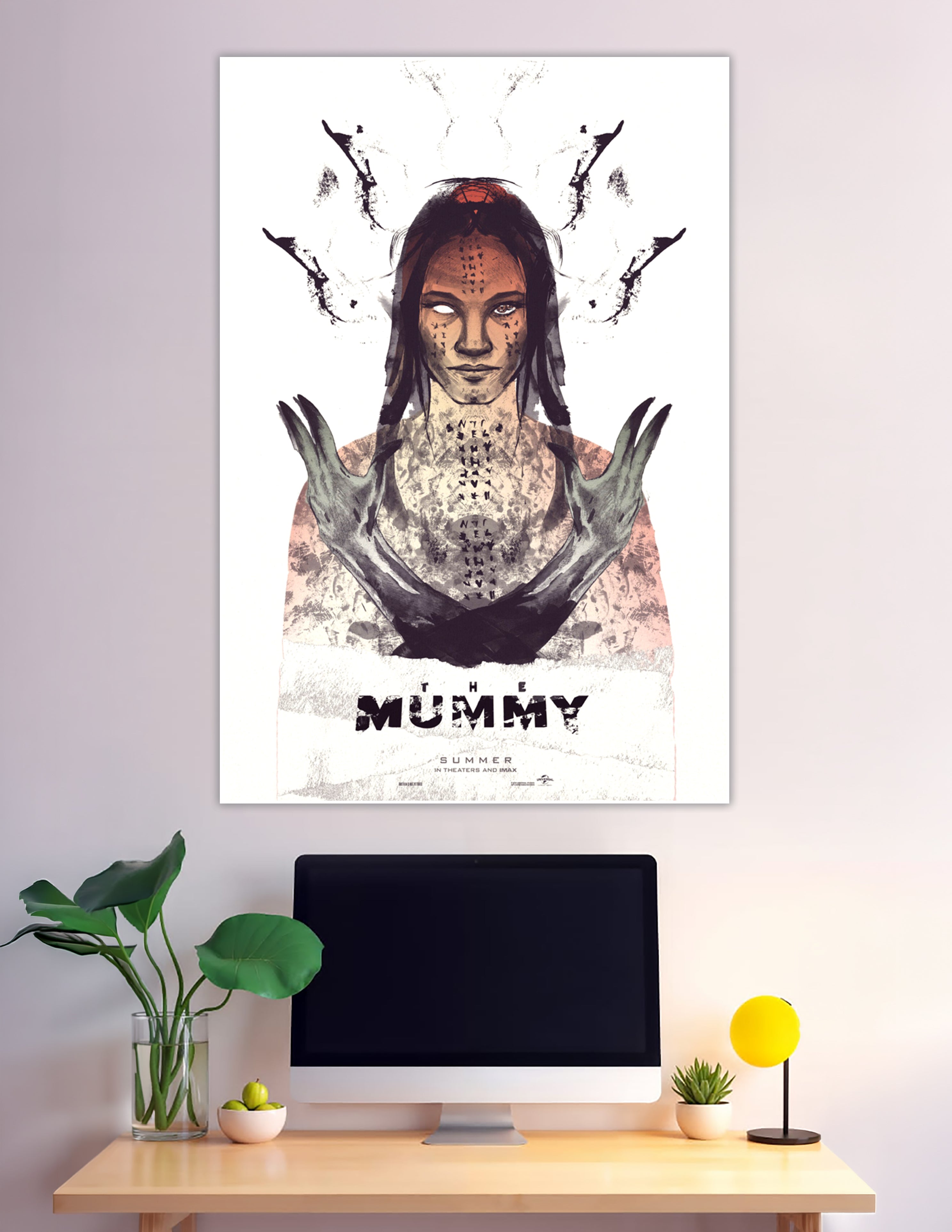 The Mummy illustrated horror movie art poster print